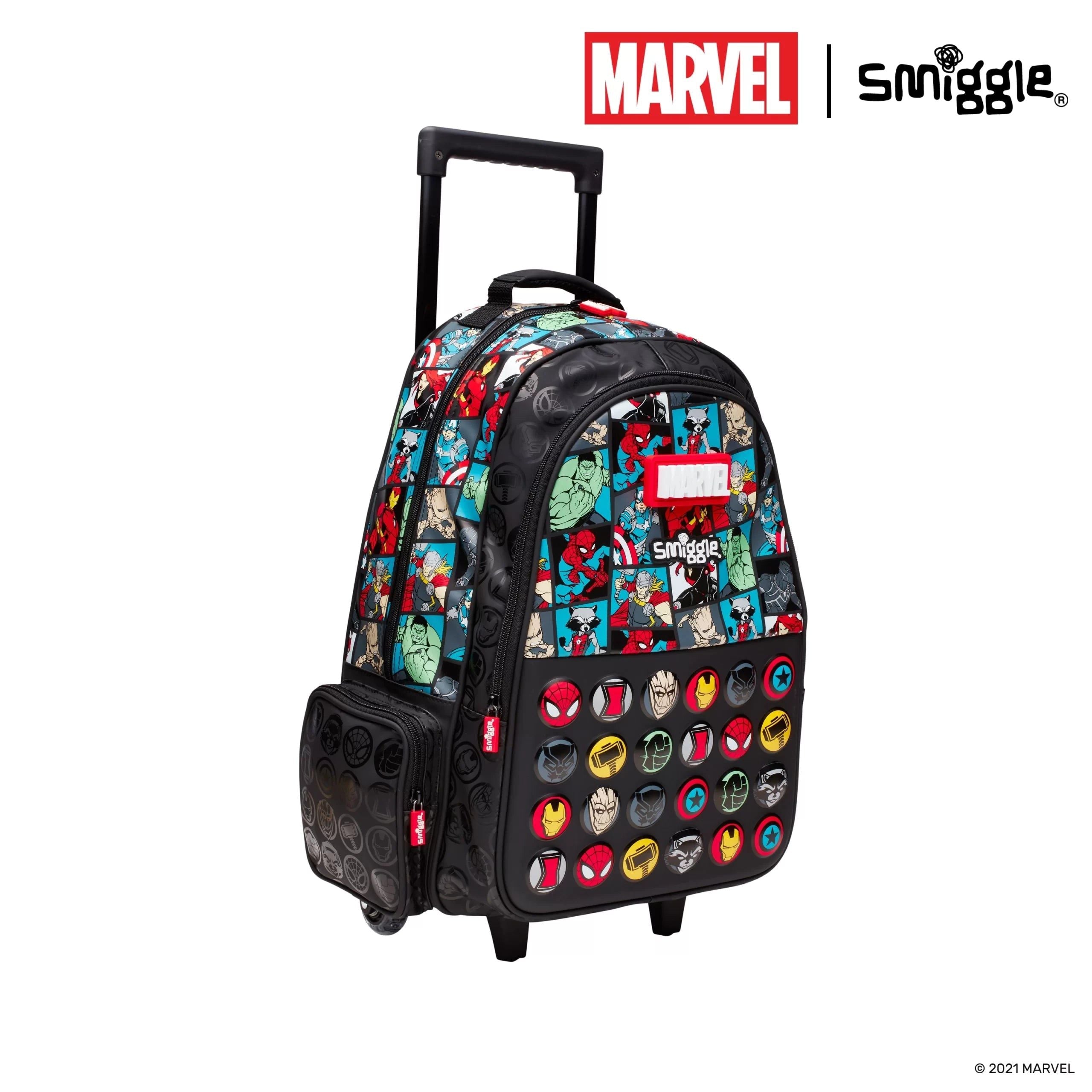 Smiggle - Marvel Çekçekli Işıklı Tekerlekli Çanta