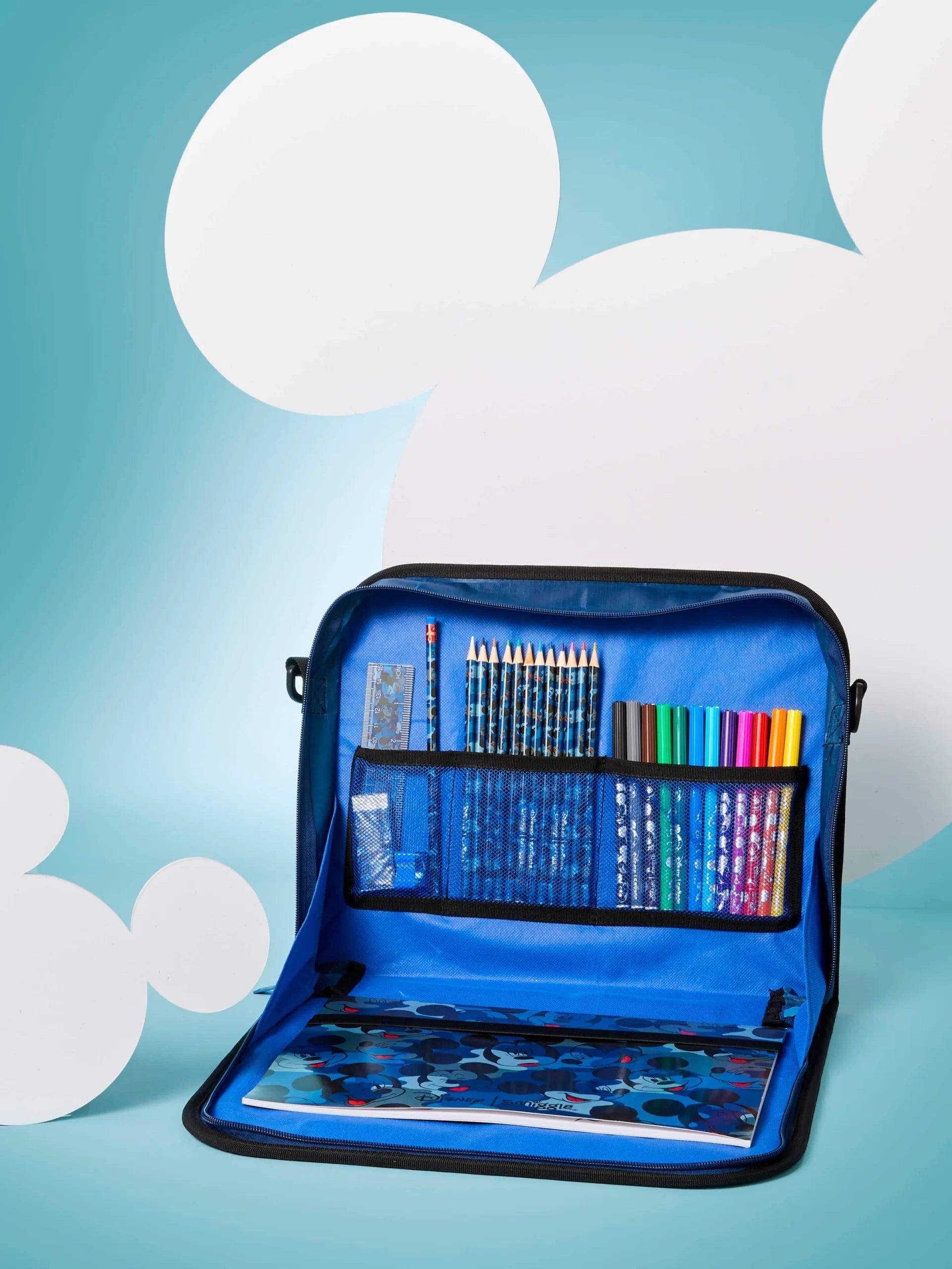 Smiggle - Mickey Mouse Çantalı Boya Seti ve Boyama Defteri