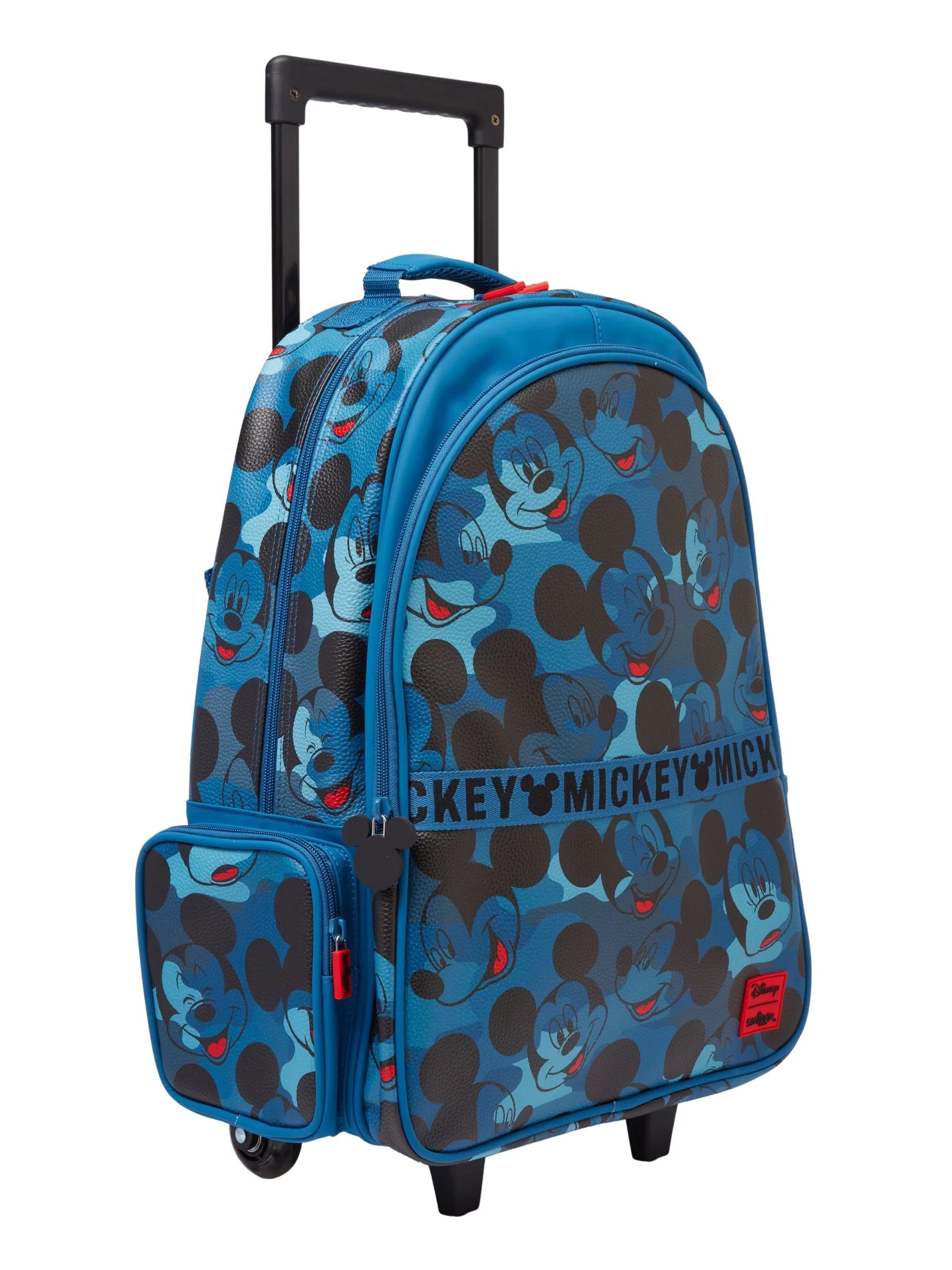 Smiggle - Mickey Mouse Işıklı Tekerlekli Çekçekli Sırt Çantası