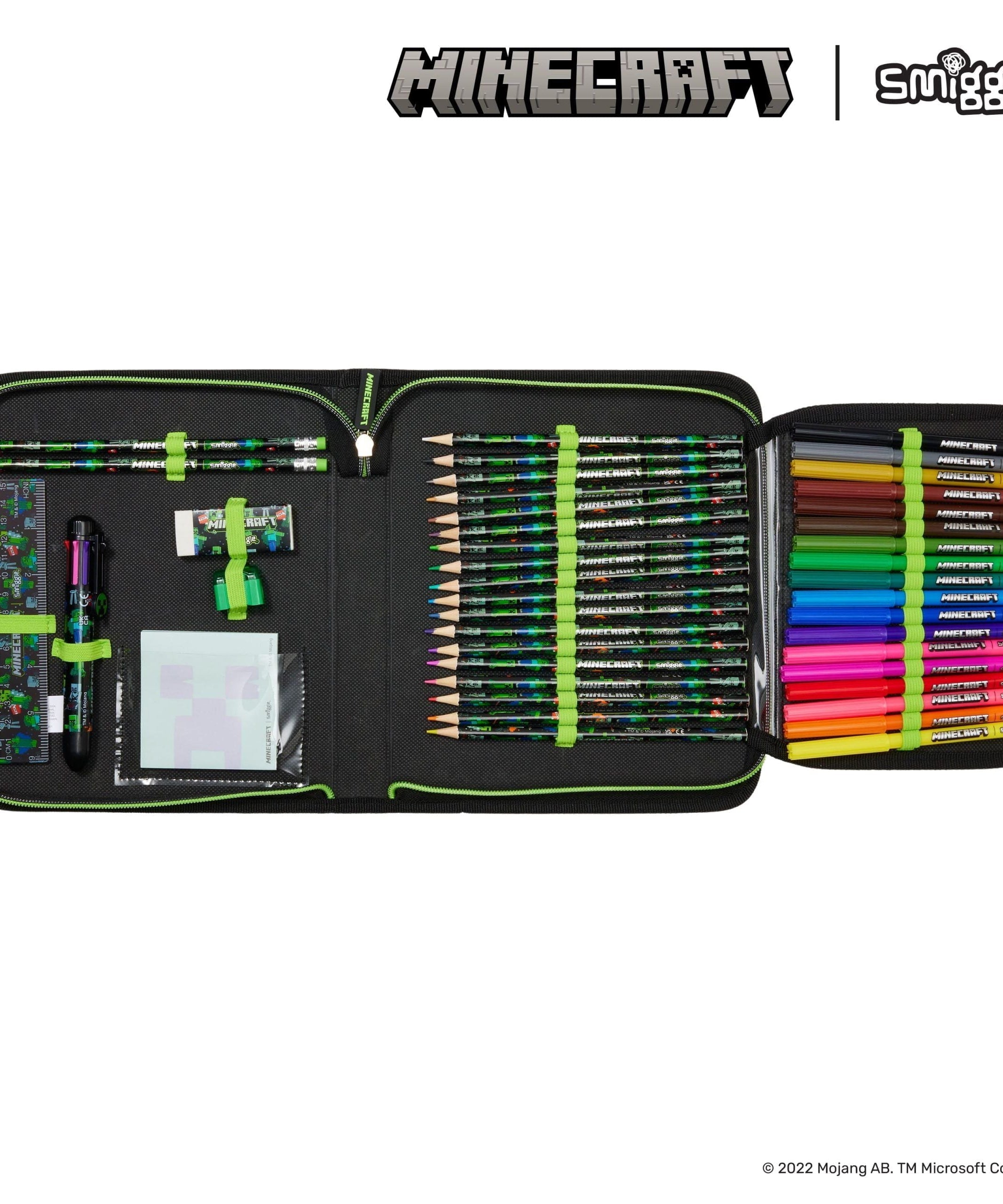Smiggle - مجموعة قرطاسية Minecraft وصندوق أقلام