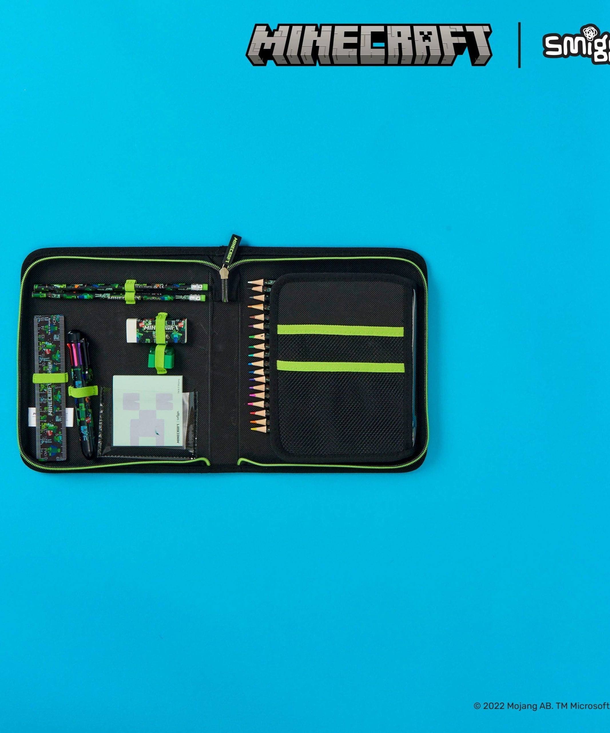 Smiggle - مجموعة قرطاسية Minecraft وصندوق أقلام