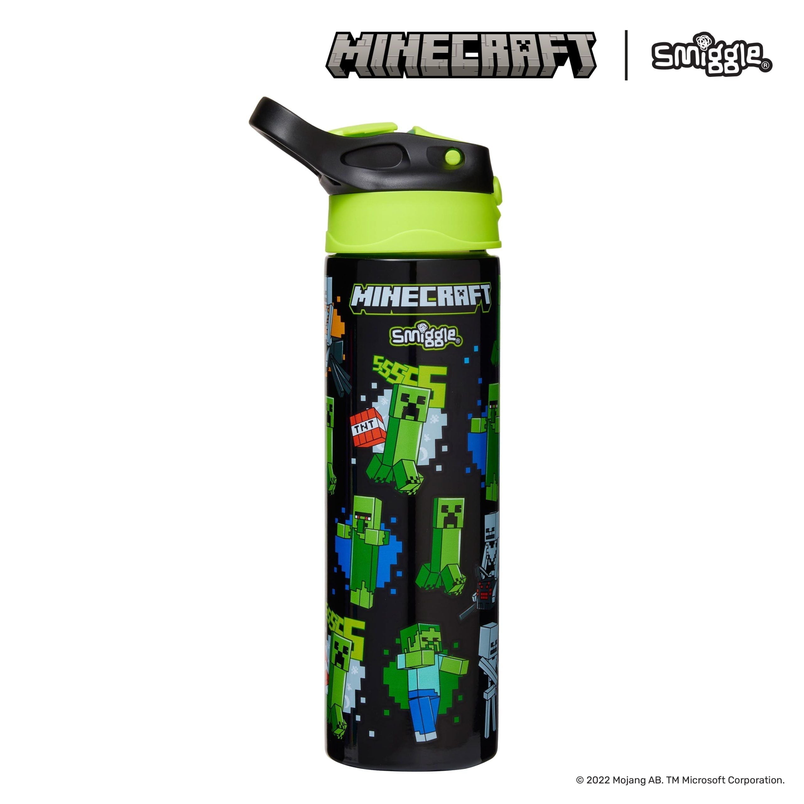 Smiggle - Minecraft Otomatik Pipetli 520ML Çelik Matara