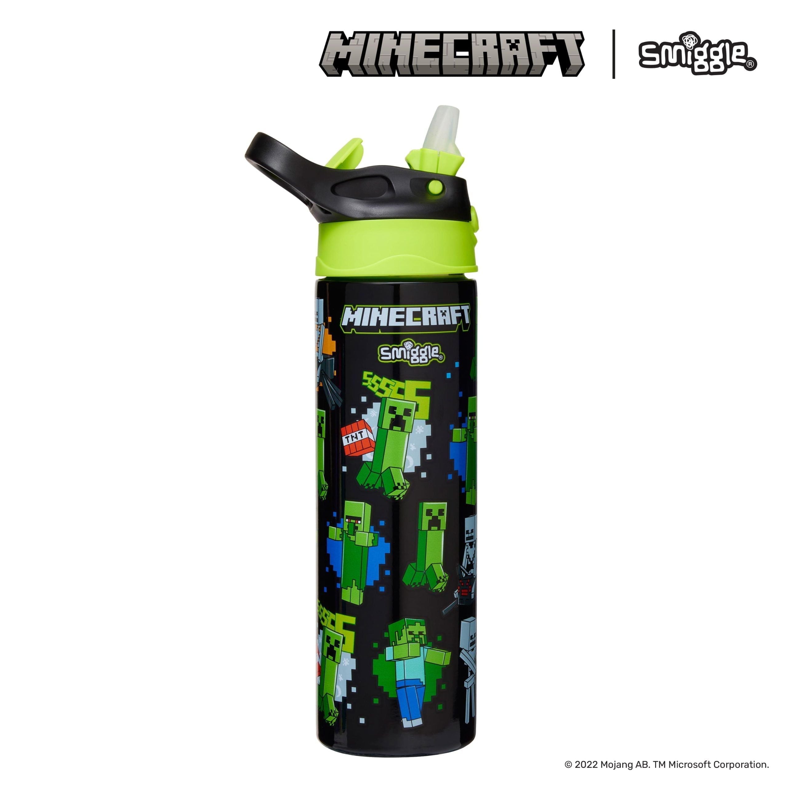 Smiggle - Minecraft Otomatik Pipetli 520ML Çelik Matara
