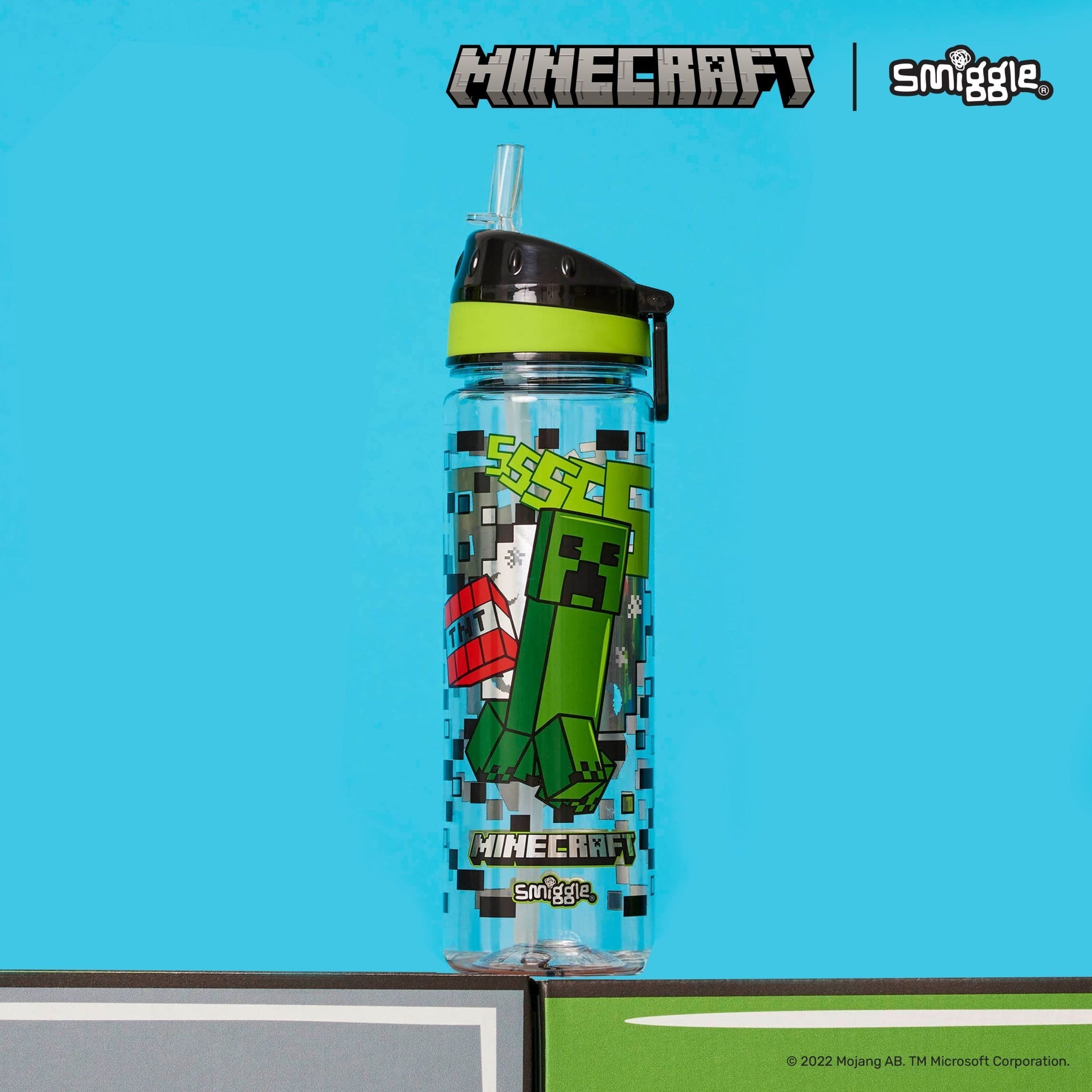 Smiggle - Minecraft Pipetli 650ML BPAsız Suluk