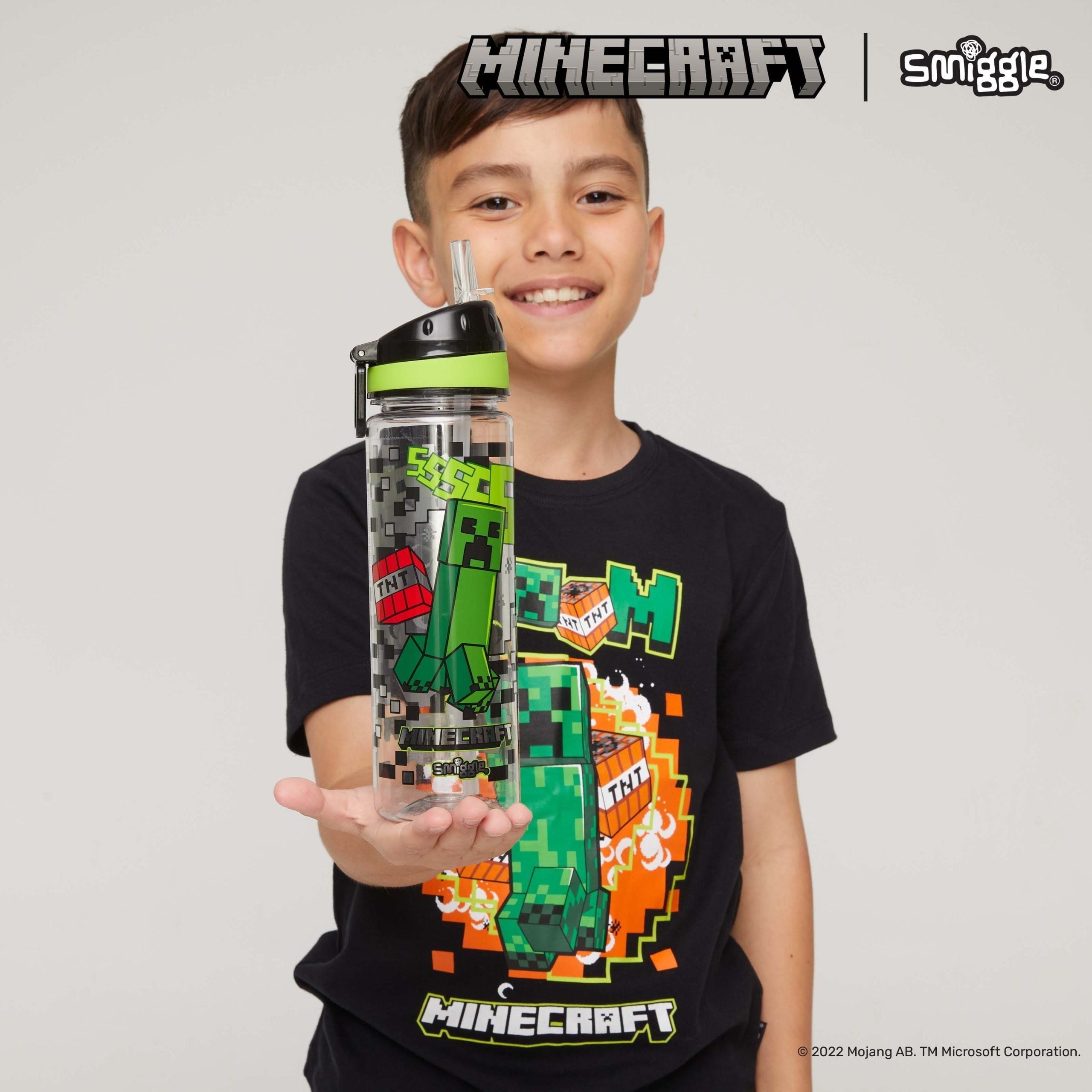 Smiggle - Minecraft Pipetli 650ML BPAsız Suluk