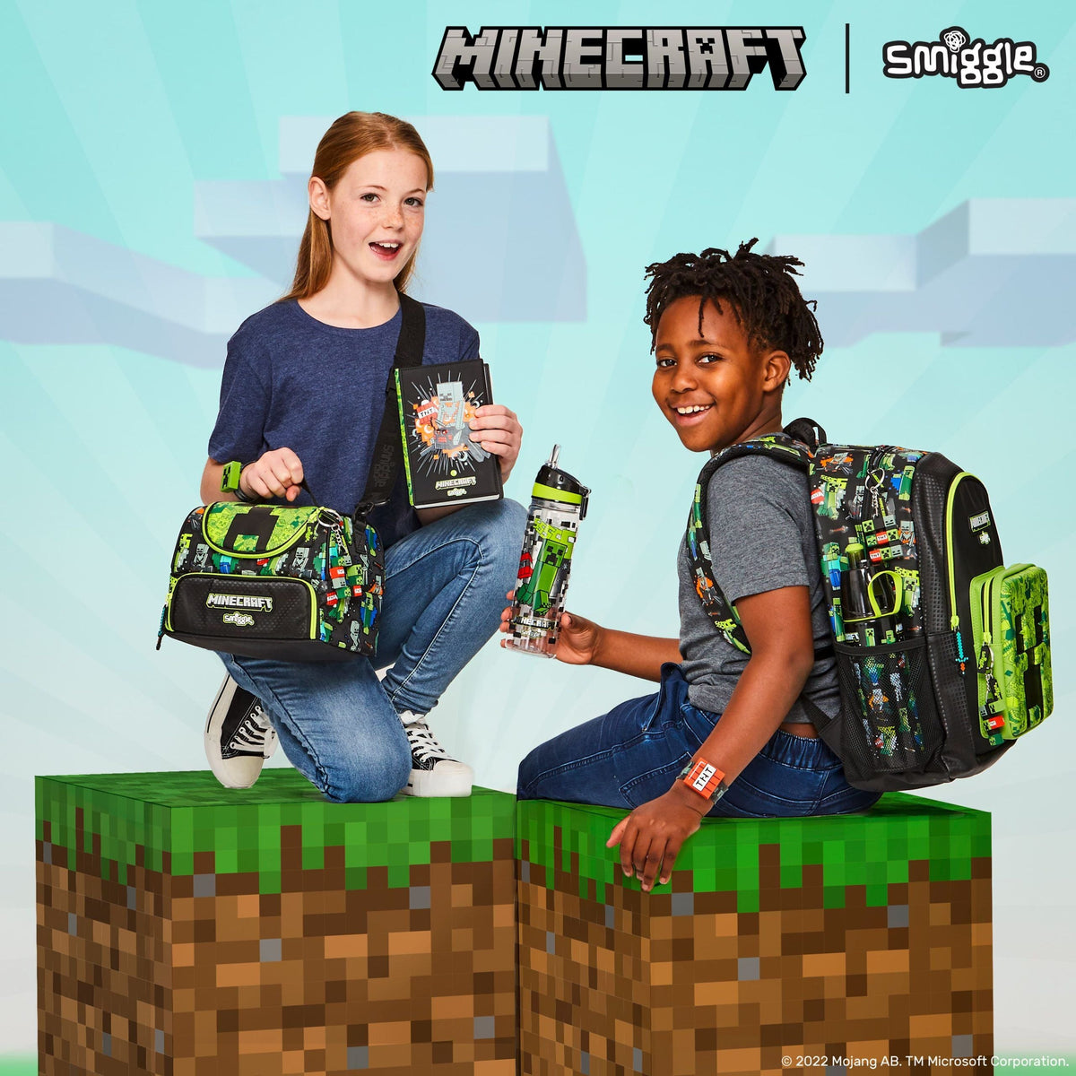 Smiggle - Minecraft Pipetli 650ML BPAsız Suluk