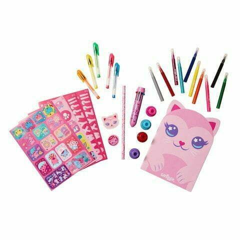 Smiggle - Miniklere Tatlı Kırmızı Kedi Boya Kalemli Sırt Çantası Seti