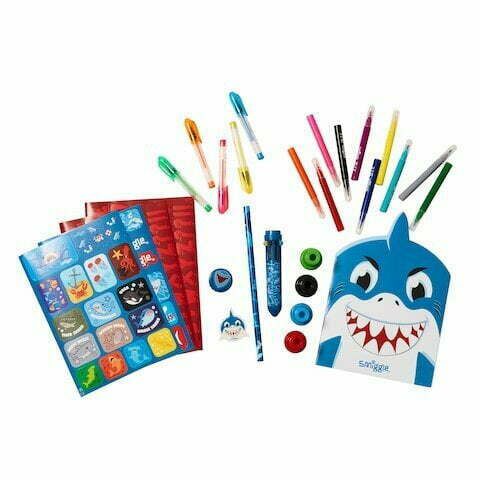 Smiggle - Miniklere Tatlı Mavi Köpekbalığı Boya Kalemli Sırt Çantası Seti