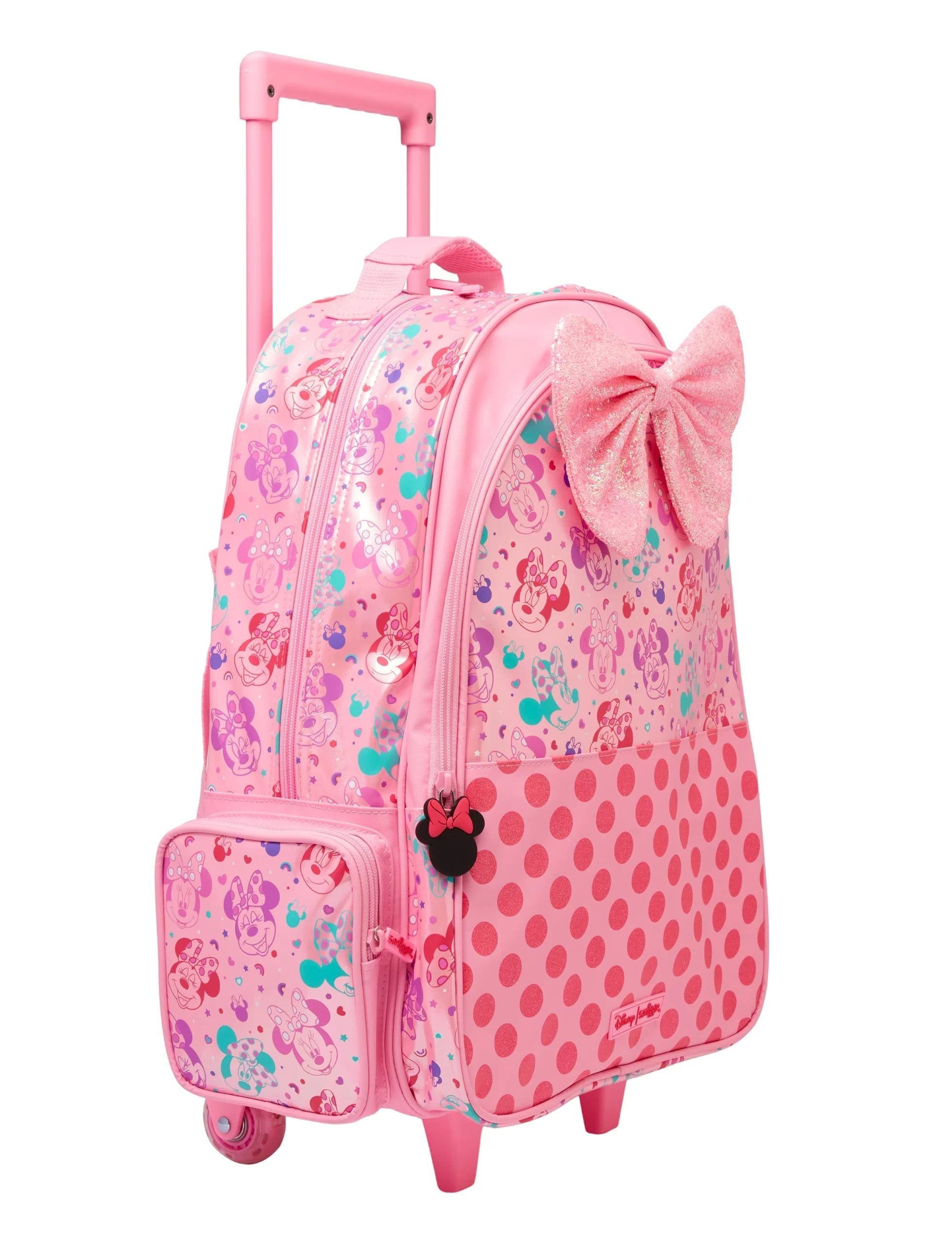 Smiggle - Minnie Mouse Işıklı Tekerlekli Çekçekli Sırt Çantası