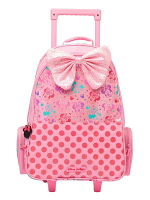 Smiggle - Minnie Mouse Işıklı Tekerlekli Çekçekli Sırt Çantası