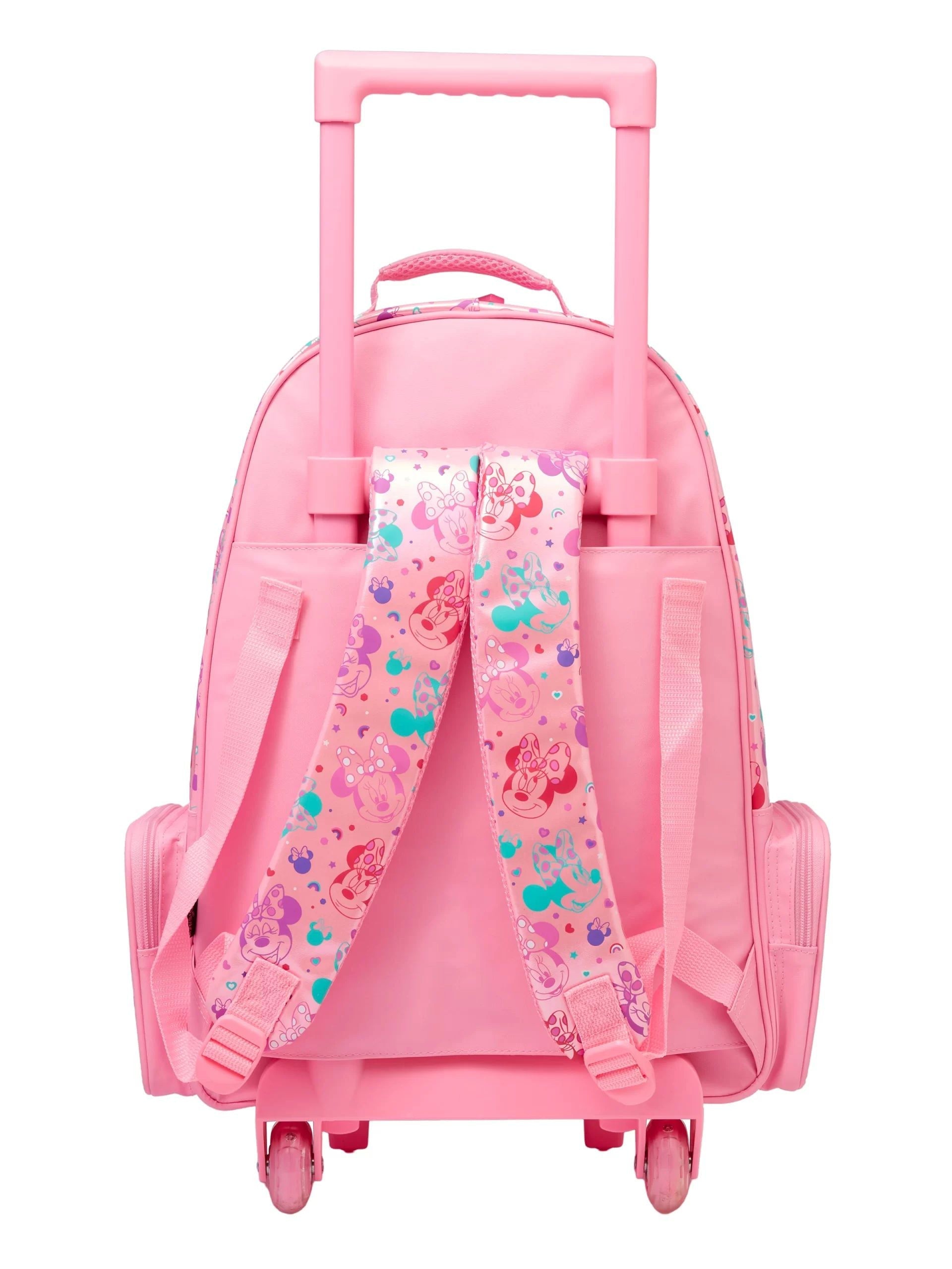 Smiggle - Minnie Mouse Işıklı Tekerlekli Çekçekli Sırt Çantası
