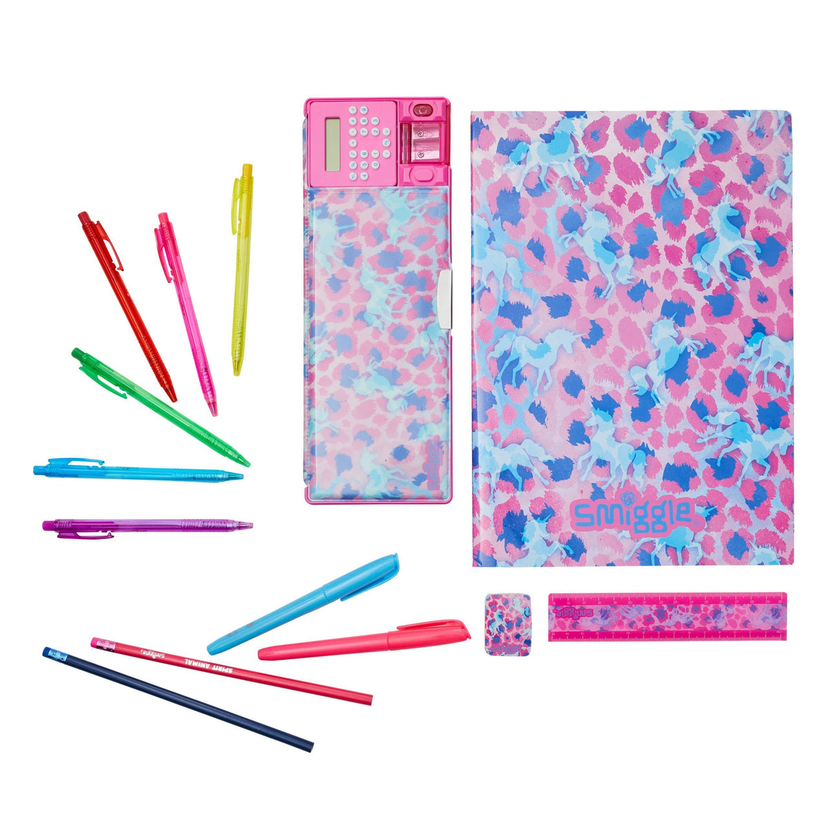 Smiggle - Mirage Hesap Makineli Otomatik Kalem Kutusu ve Kırtasiye Seti