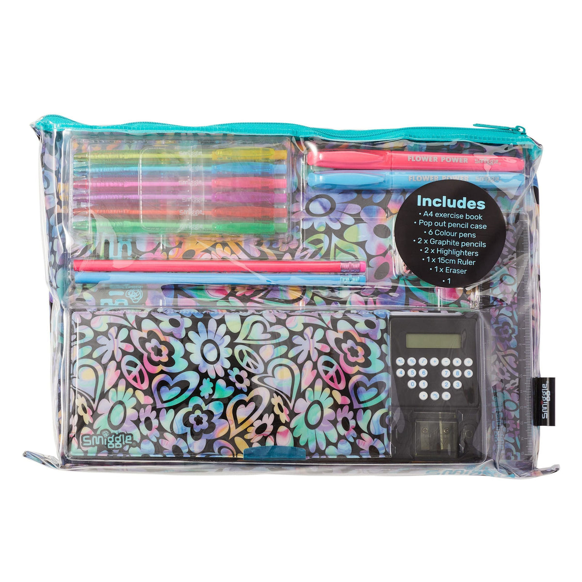 Smiggle - Mirage Hesap Makineli Otomatik Kalem Kutusu ve Kırtasiye Seti