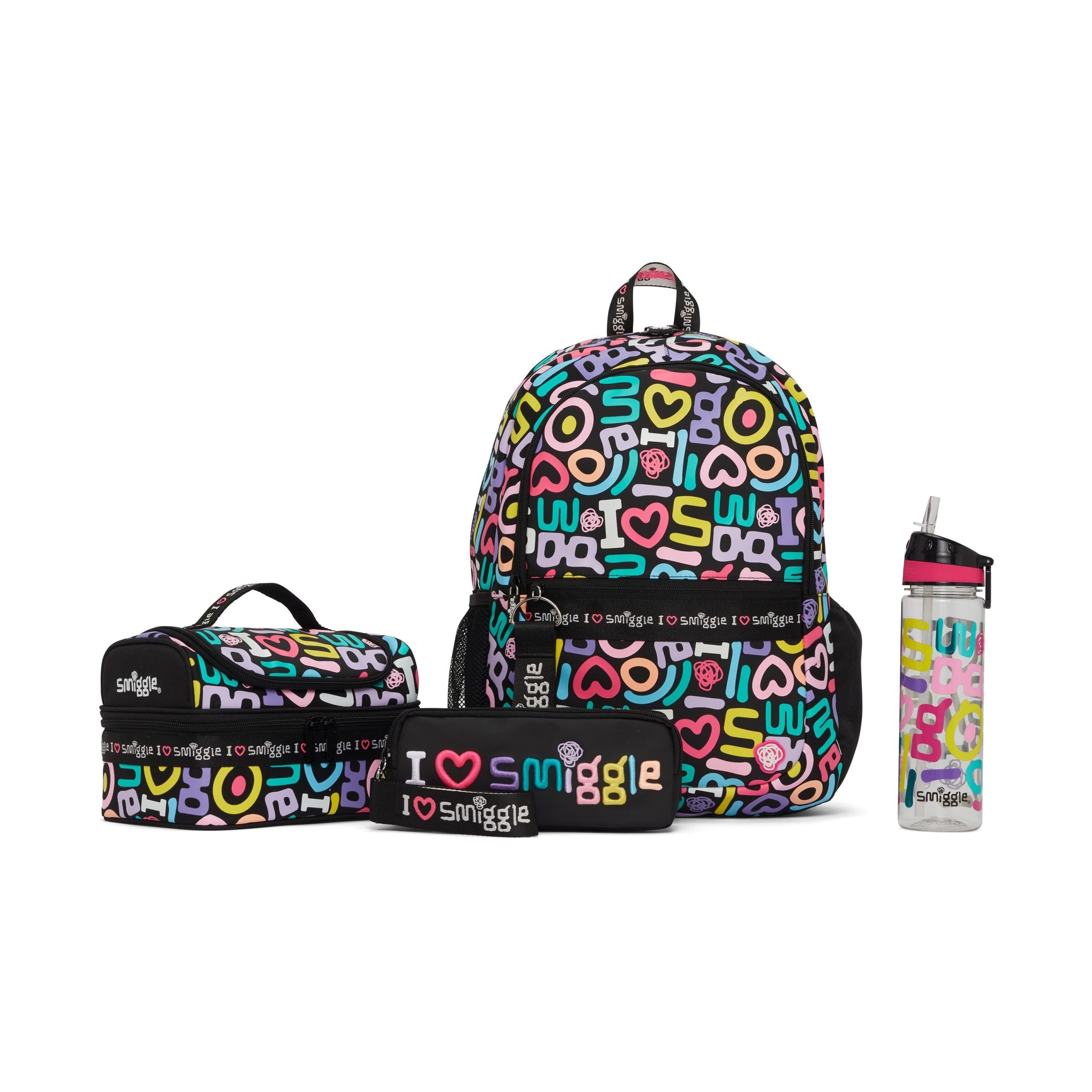 Smiggle - Okul Çanta Seti - Siyah Mor Okul Paketi