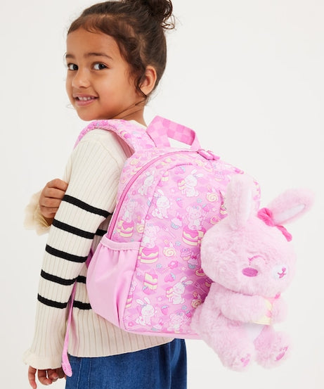Smiggle - حقيبة ظهر مدرسية للحضانة مع لعبة قابلة للإزالة Out & About