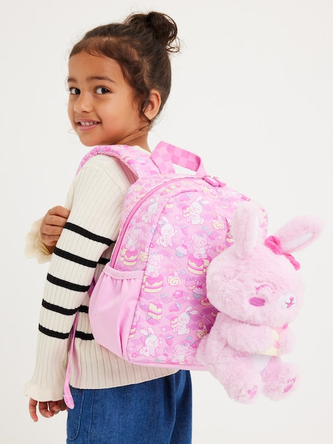 Smiggle - حقيبة ظهر مدرسية للحضانة مع لعبة قابلة للإزالة Out & About