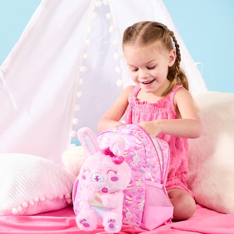 Smiggle - حقيبة ظهر مدرسية للحضانة مع لعبة قابلة للإزالة Out & About