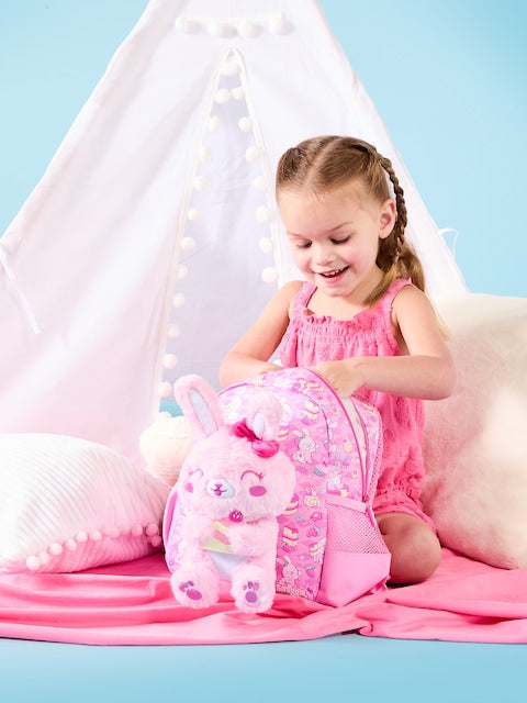 Smiggle - حقيبة ظهر مدرسية للحضانة مع لعبة قابلة للإزالة Out & About