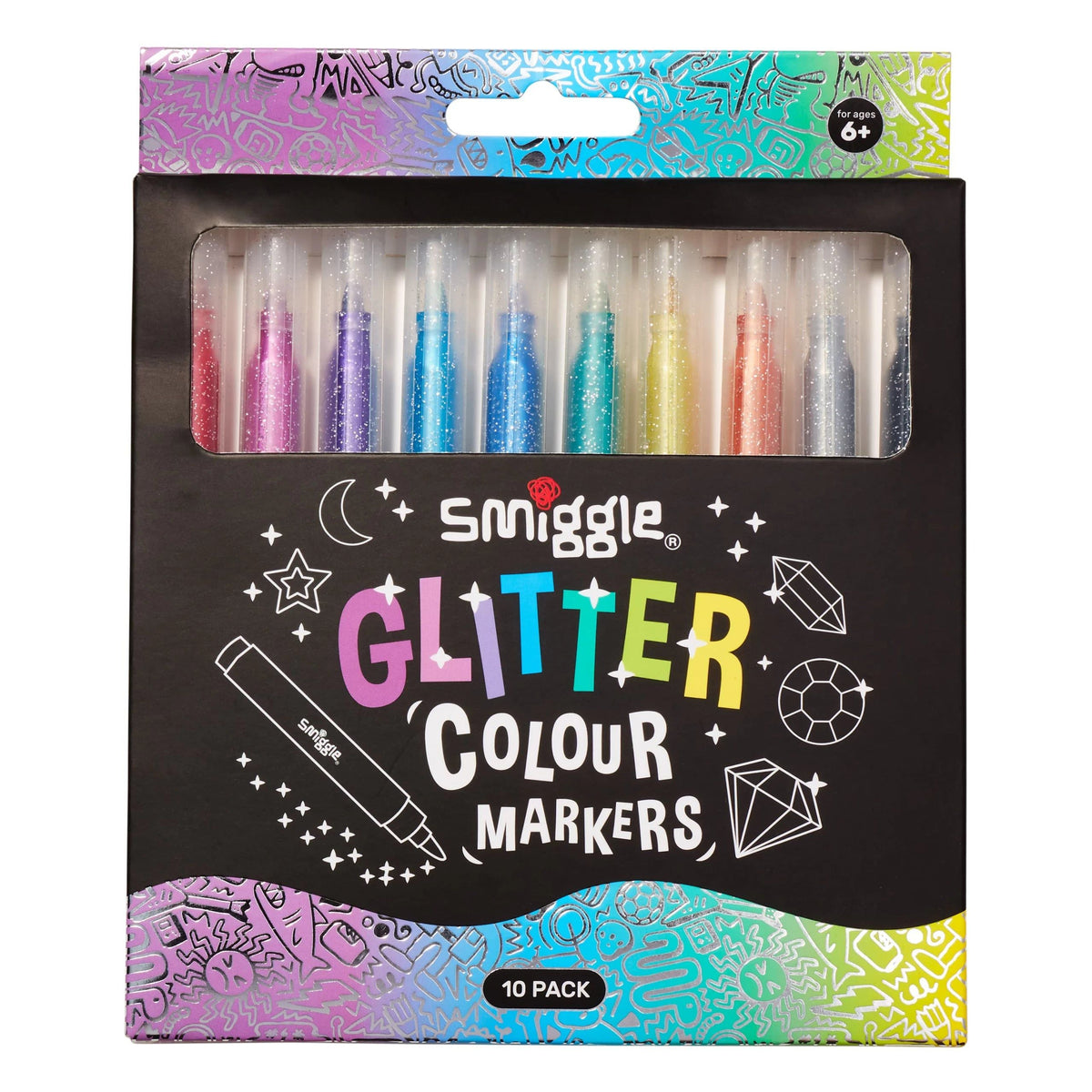 Smiggle - Parıltılı Simli İşaretleyici Fosforlu Kalemler 10lu