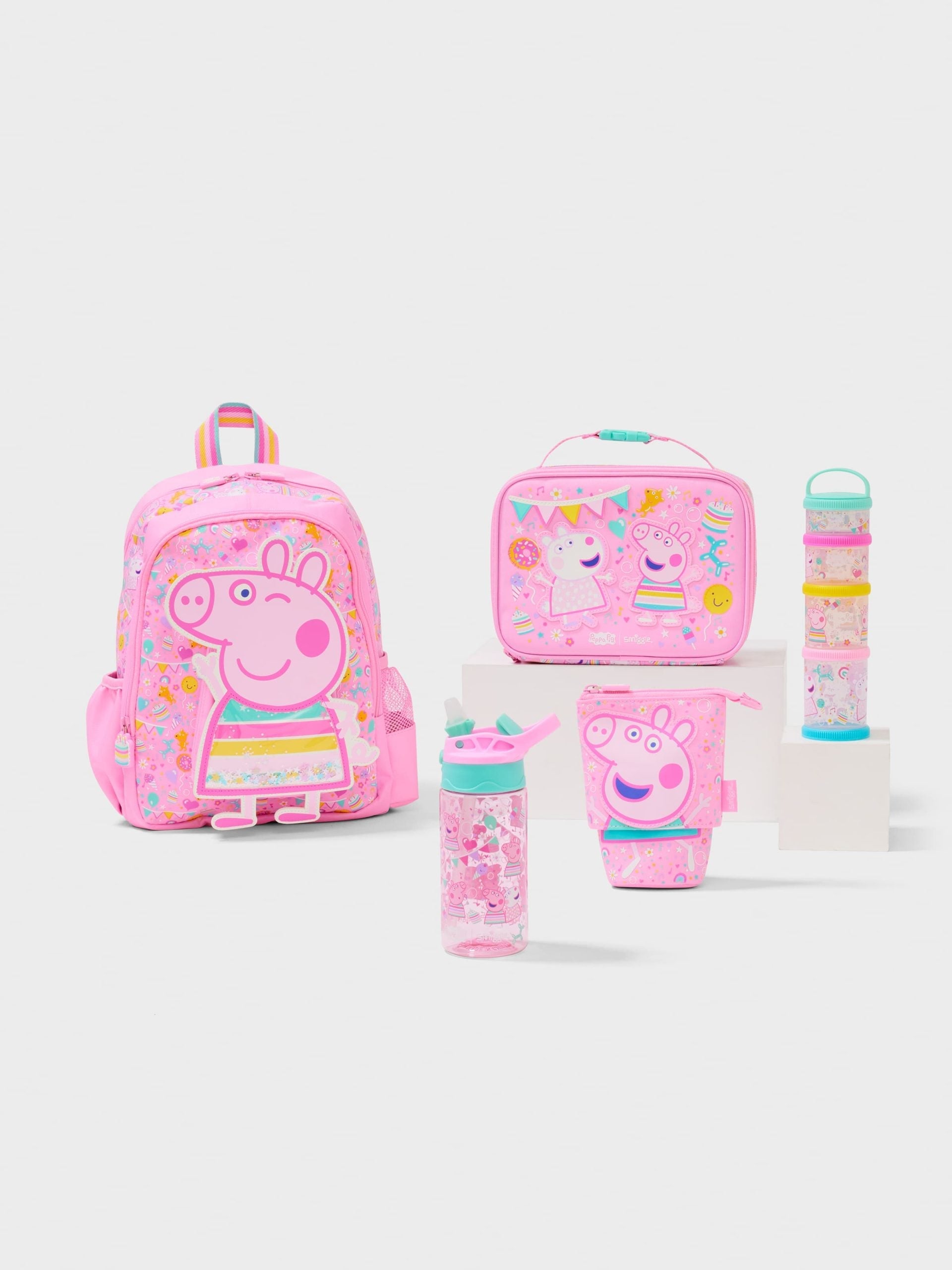 Smiggle - Peppa Pig Anaokulu 5li Sırt Çantası Seti