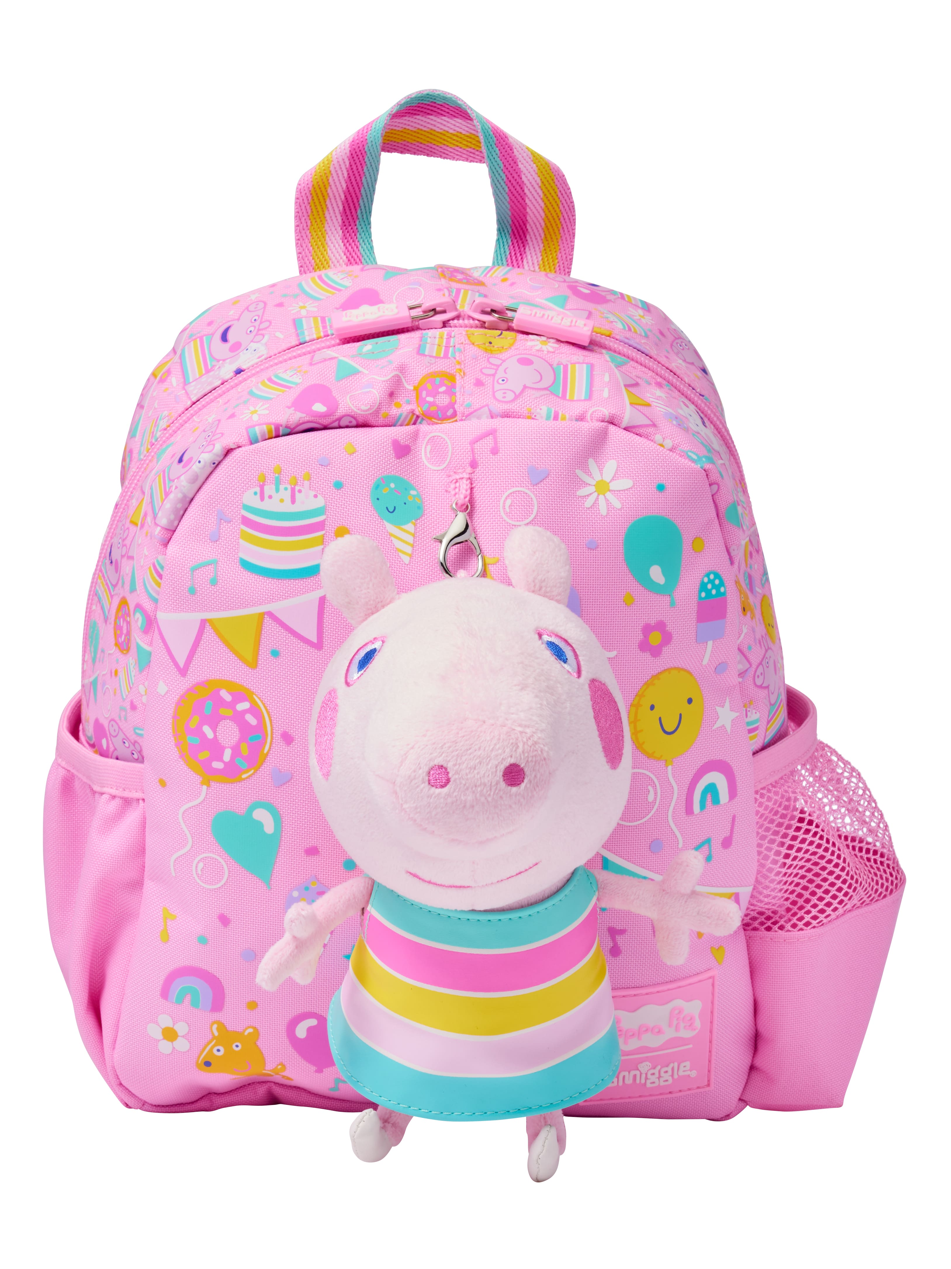 Smiggle - حقيبة ظهر مدرسية مع لعبة قابلة للإزالة من Peppa Pig