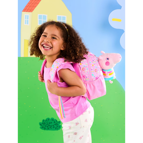 Smiggle - حقيبة ظهر مدرسية مع لعبة قابلة للإزالة من Peppa Pig