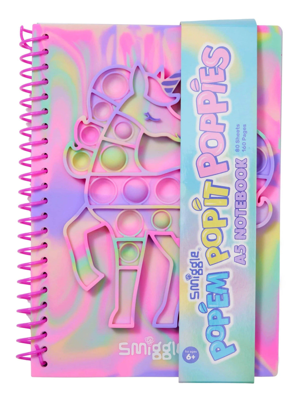 Smiggle - Popem Unicorn Popit A5 Çizgili Defter