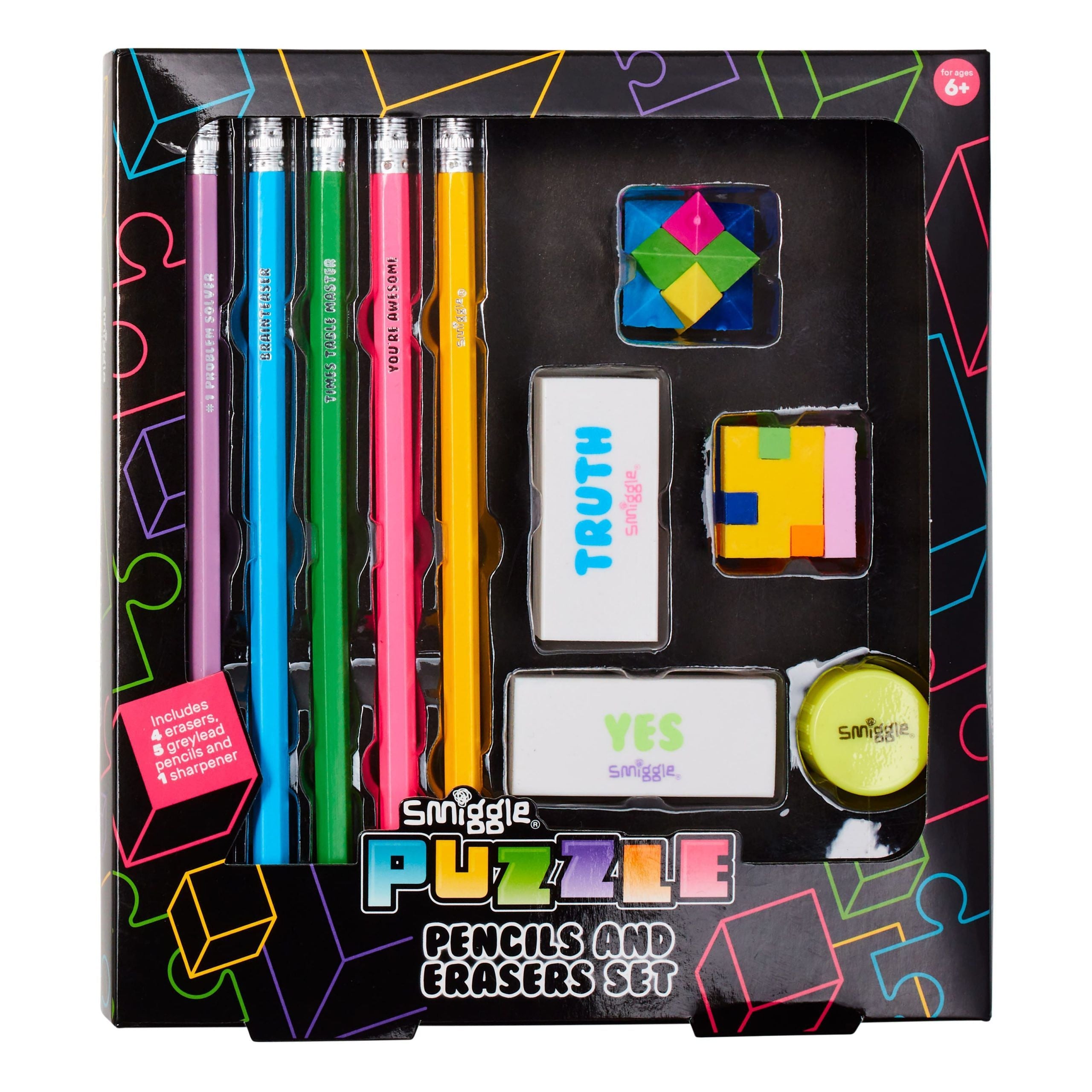 Smiggle - Puzzle Eğlenceli Kalem Ve Silgi Paketi