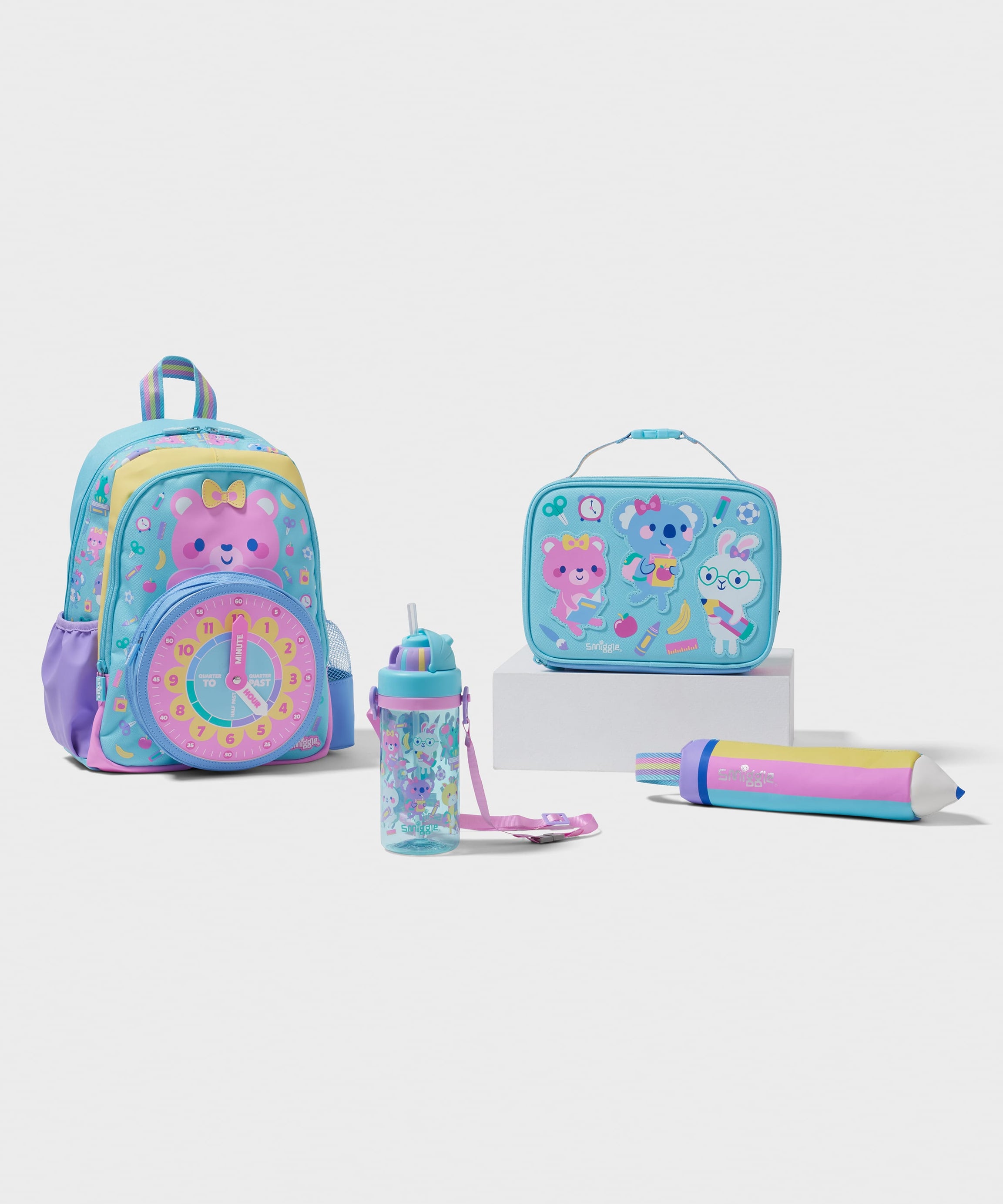 Smiggle - مجموعة حقائب مدرسية لرياض الأطفال والحضانة 4 قطع جاهزة