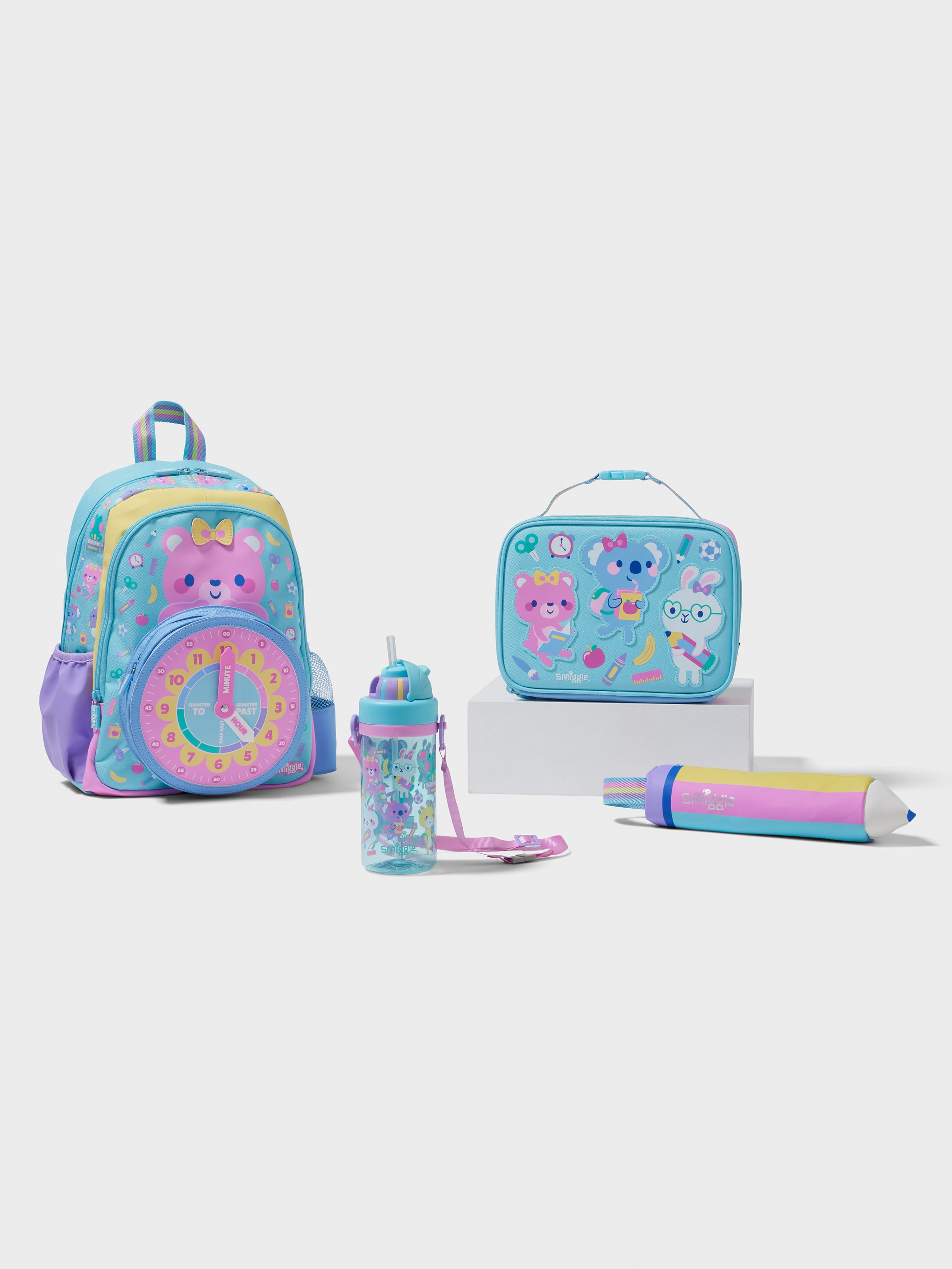 Smiggle - مجموعة حقائب مدرسية لرياض الأطفال والحضانة 4 قطع جاهزة
