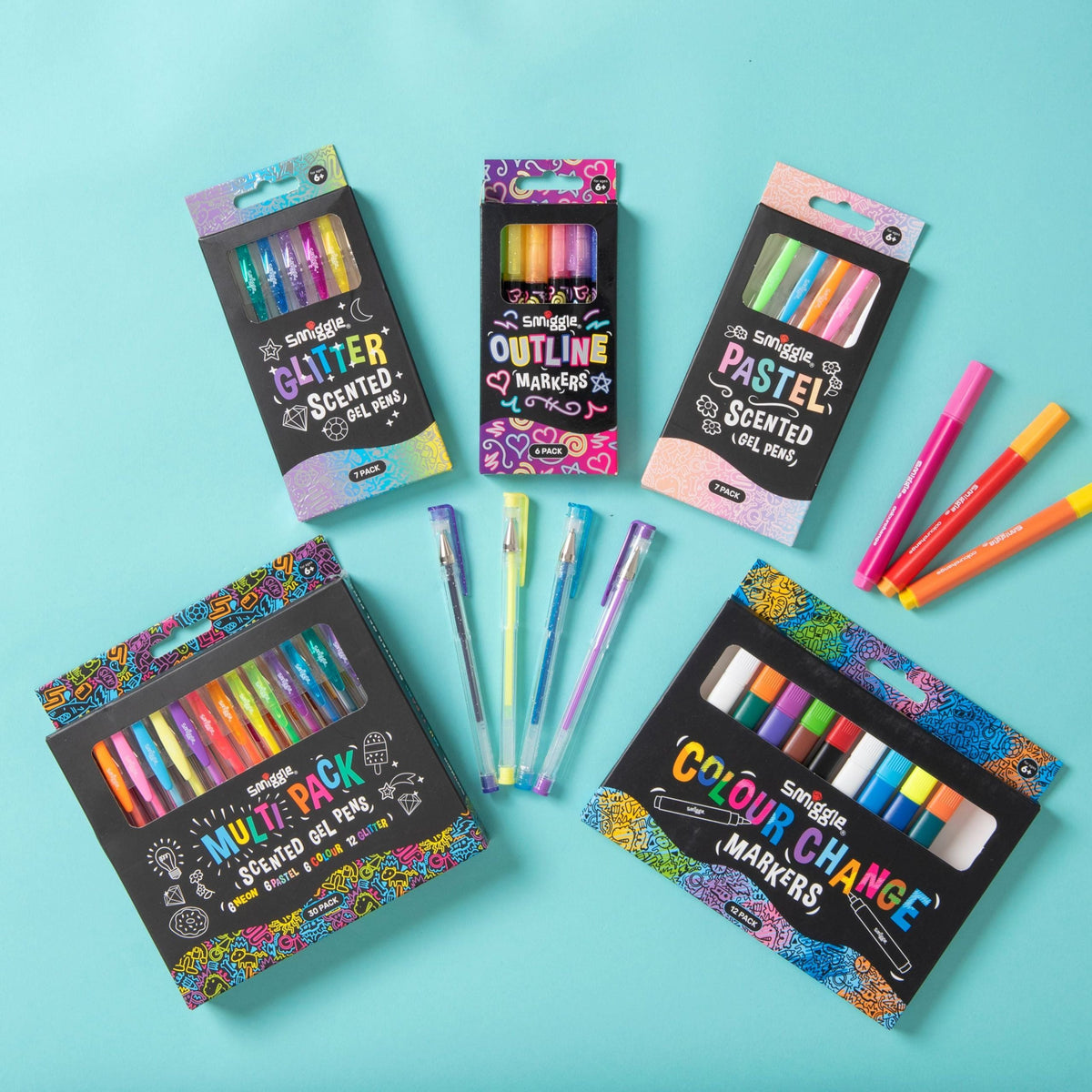 Smiggle - Renkli Pop Tükenmez Kokulu Renkli Kalemler X30