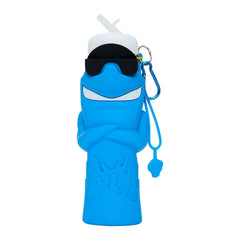 Smiggle - Shark 600ML Katlanabilir Silikon BPA'sız Pipetli Suluk