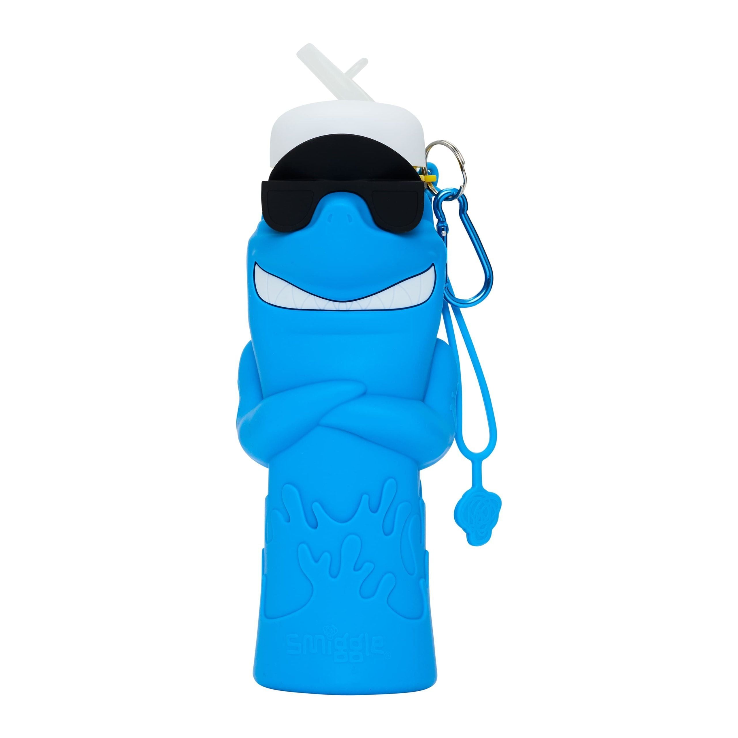Smiggle - Shark 600ML Katlanabilir Silikon BPA'sız Pipetli Suluk