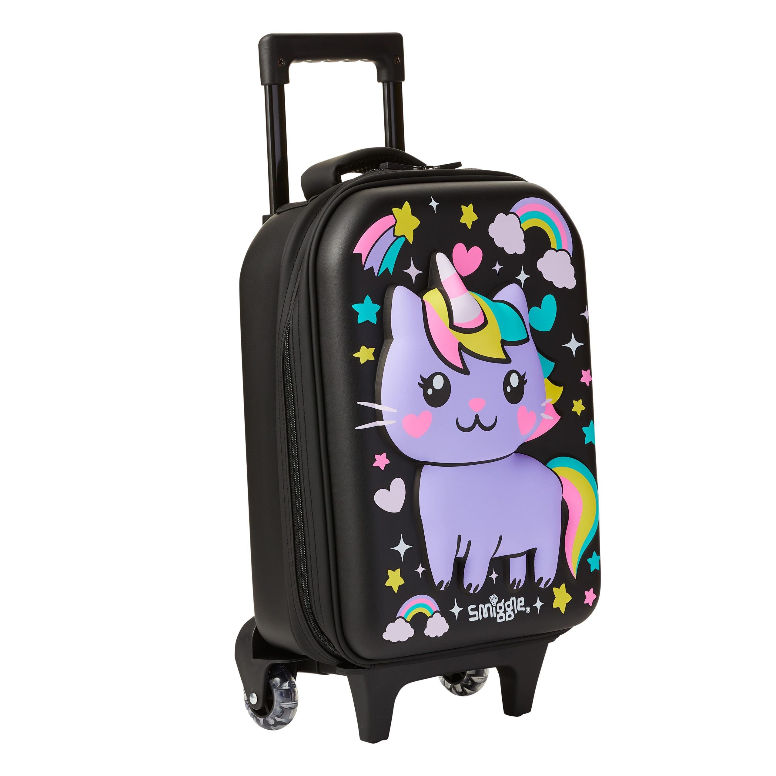 Smiggle - Sky Hi Junior Çekçekli Tekerlekleri Işıklı Çocuk Valizi