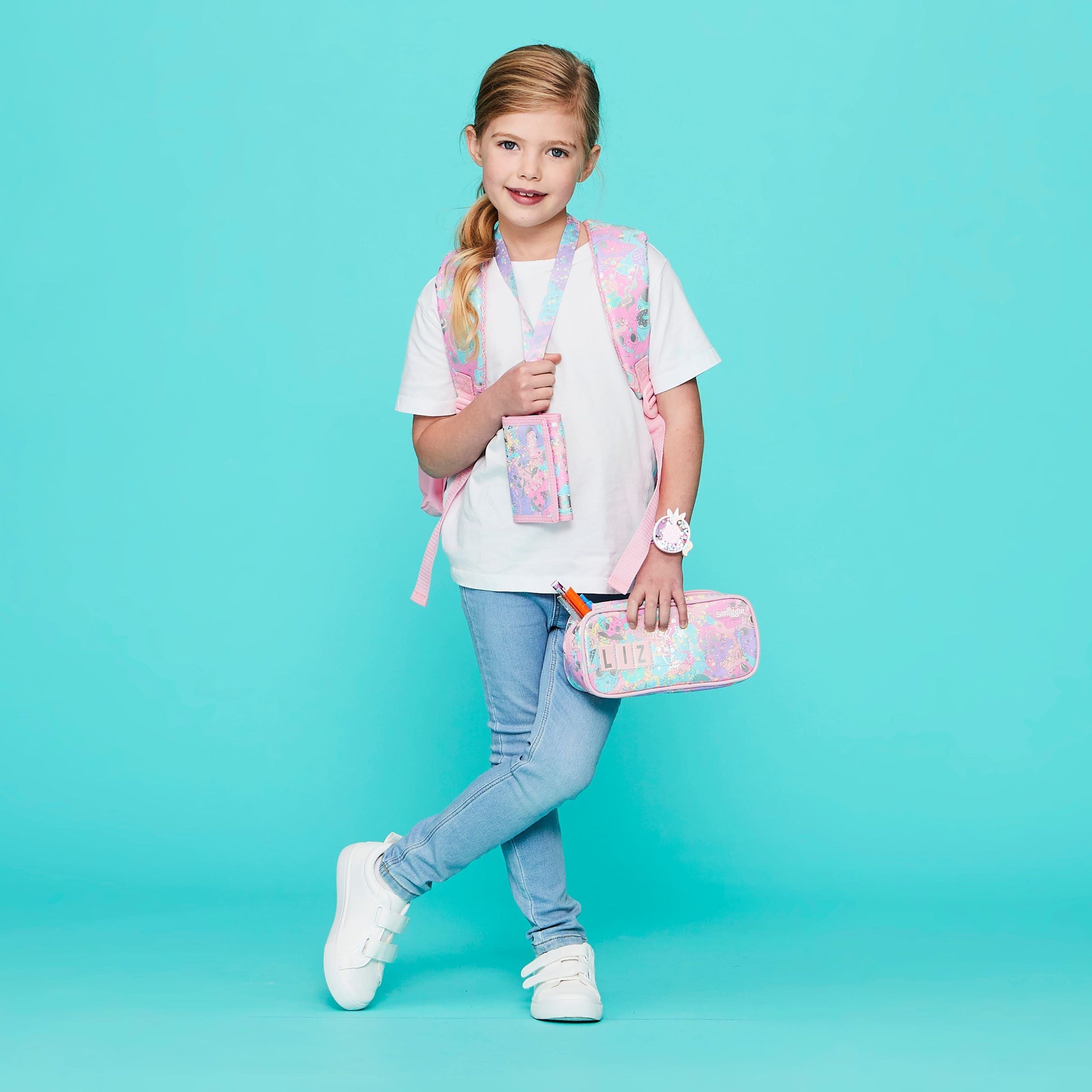 Smiggle - Sky Hi Junior İsimlikli Tek Gözlü Kalem Kutusu