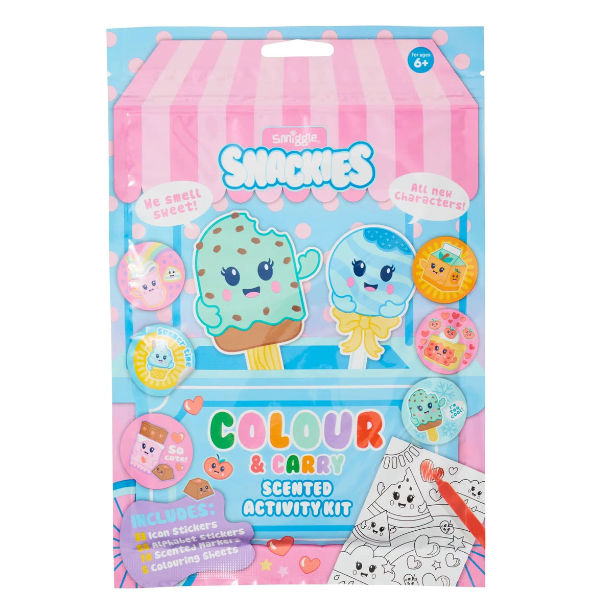 Smiggle - Snackies Kokulu Mini Renkli Kalemler ve Aktivite Seti
