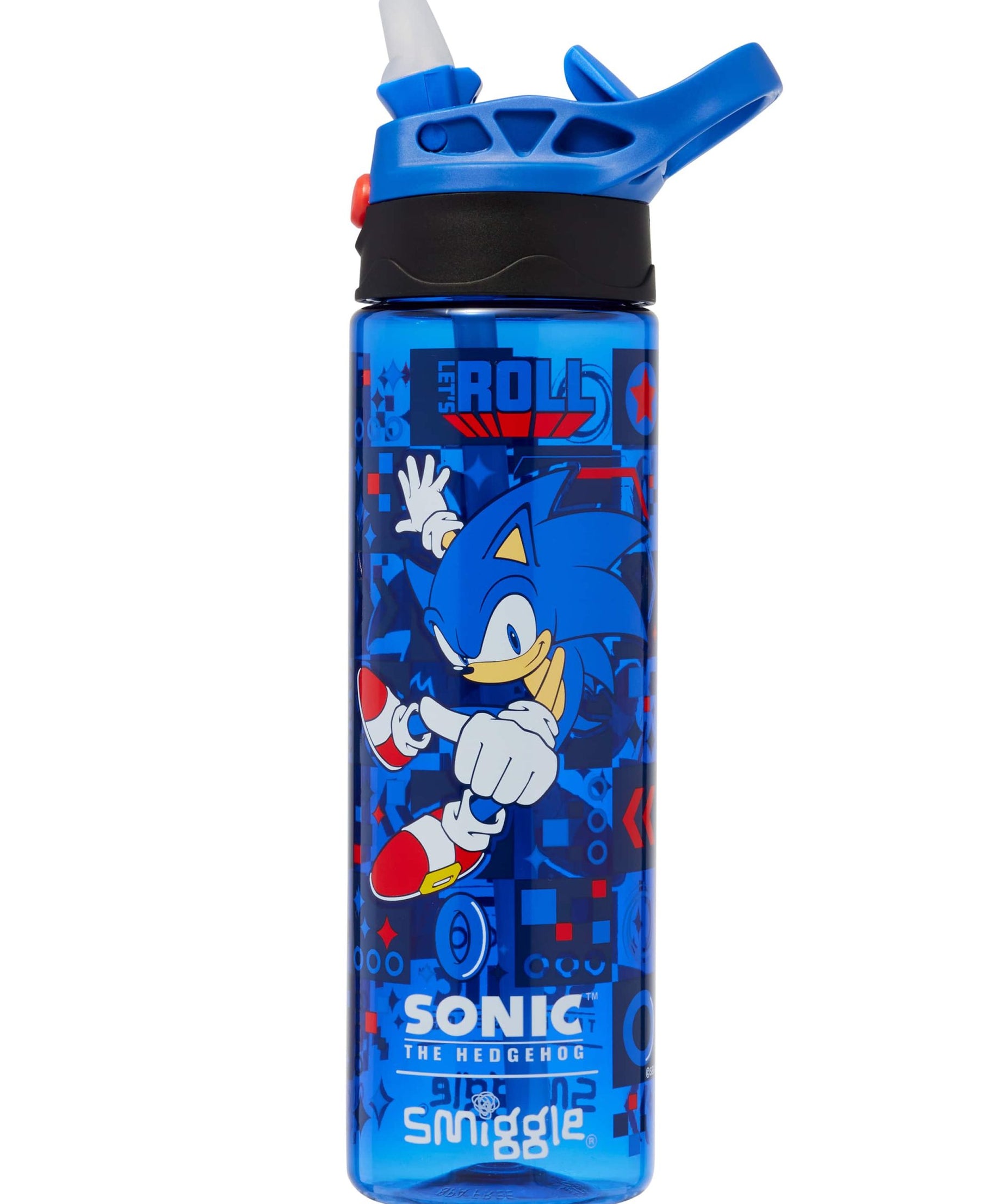 Smiggle - زجاجة ماء أوتوماتيكية بسعة 650ML مع مصاصة خالية من BPA Sonic