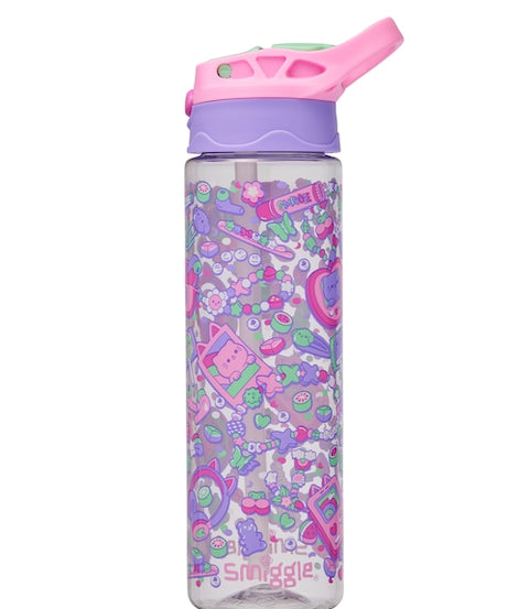 Smiggle - زجاجة ماء أوتوماتيكية بسعة 650ML خالية من BPA مع فوهة سوبر تشارج