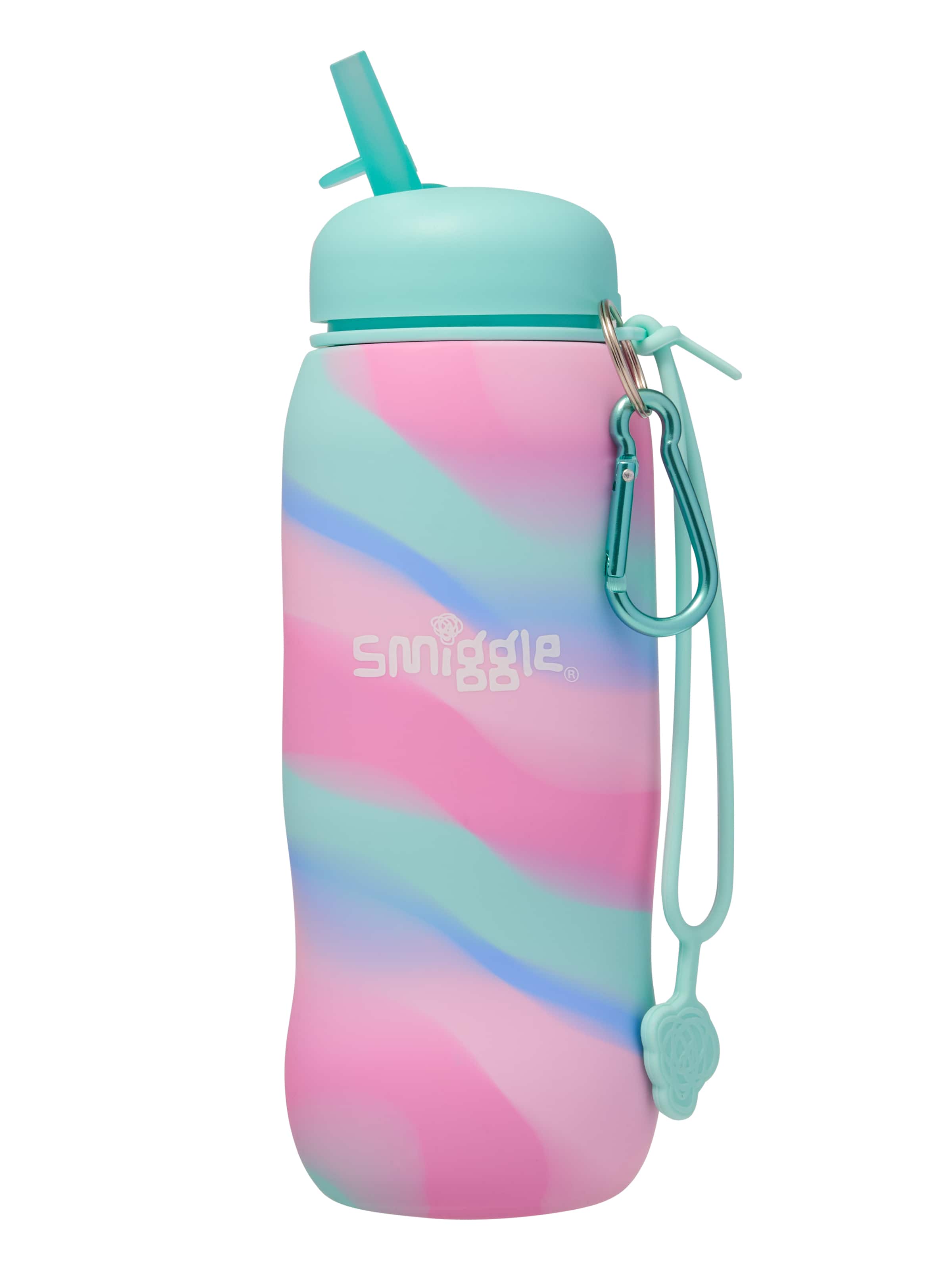 Smiggle - زجاجة ماء سيليكون قابلة للطي خالية من BPA بسعة 630ML Surreal