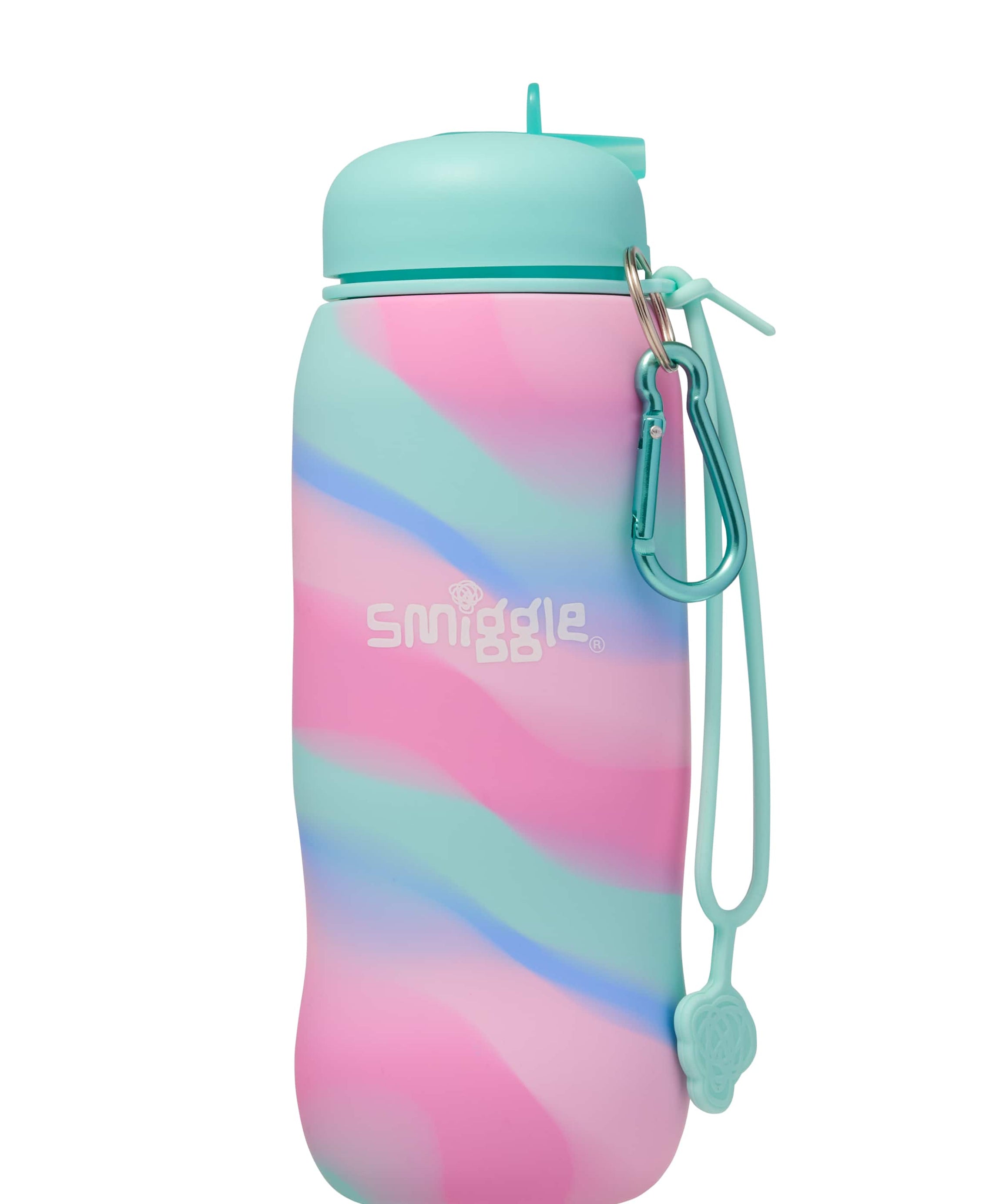 Smiggle - زجاجة ماء سيليكون قابلة للطي خالية من BPA بسعة 630ML Surreal