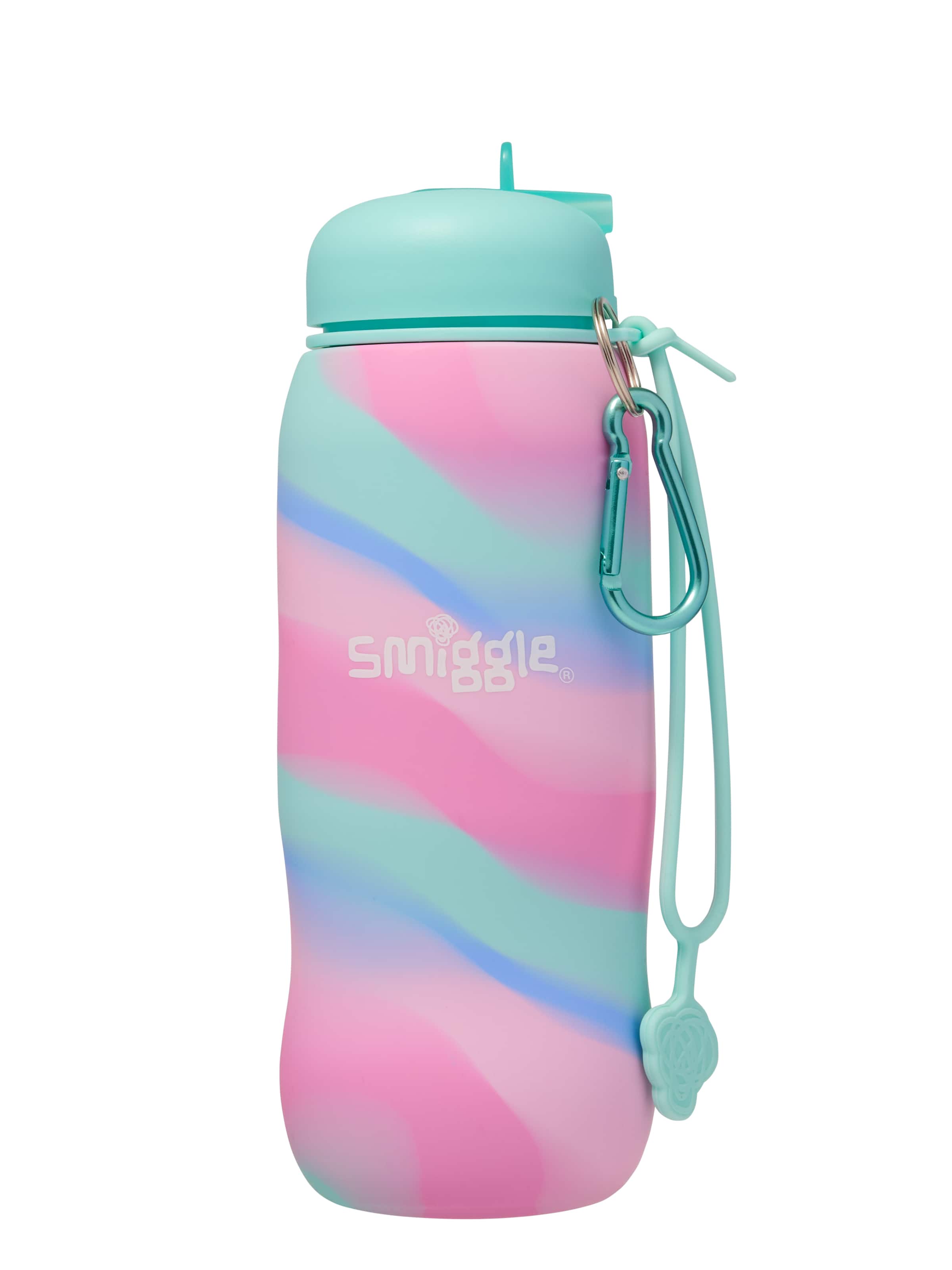 Smiggle - زجاجة ماء سيليكون قابلة للطي خالية من BPA بسعة 630ML Surreal