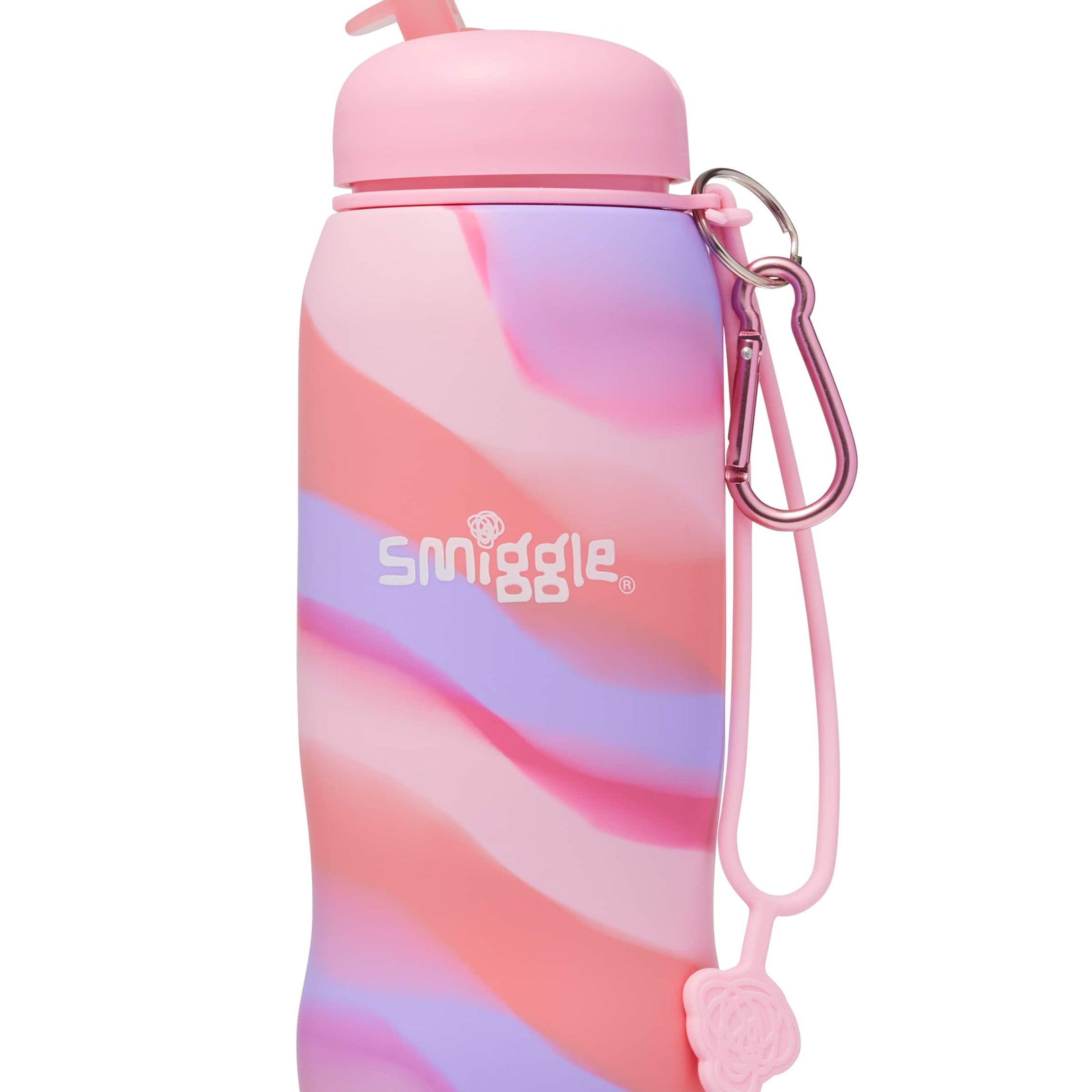 Smiggle - زجاجة ماء سيليكون قابلة للطي خالية من BPA بسعة 630ML Surreal