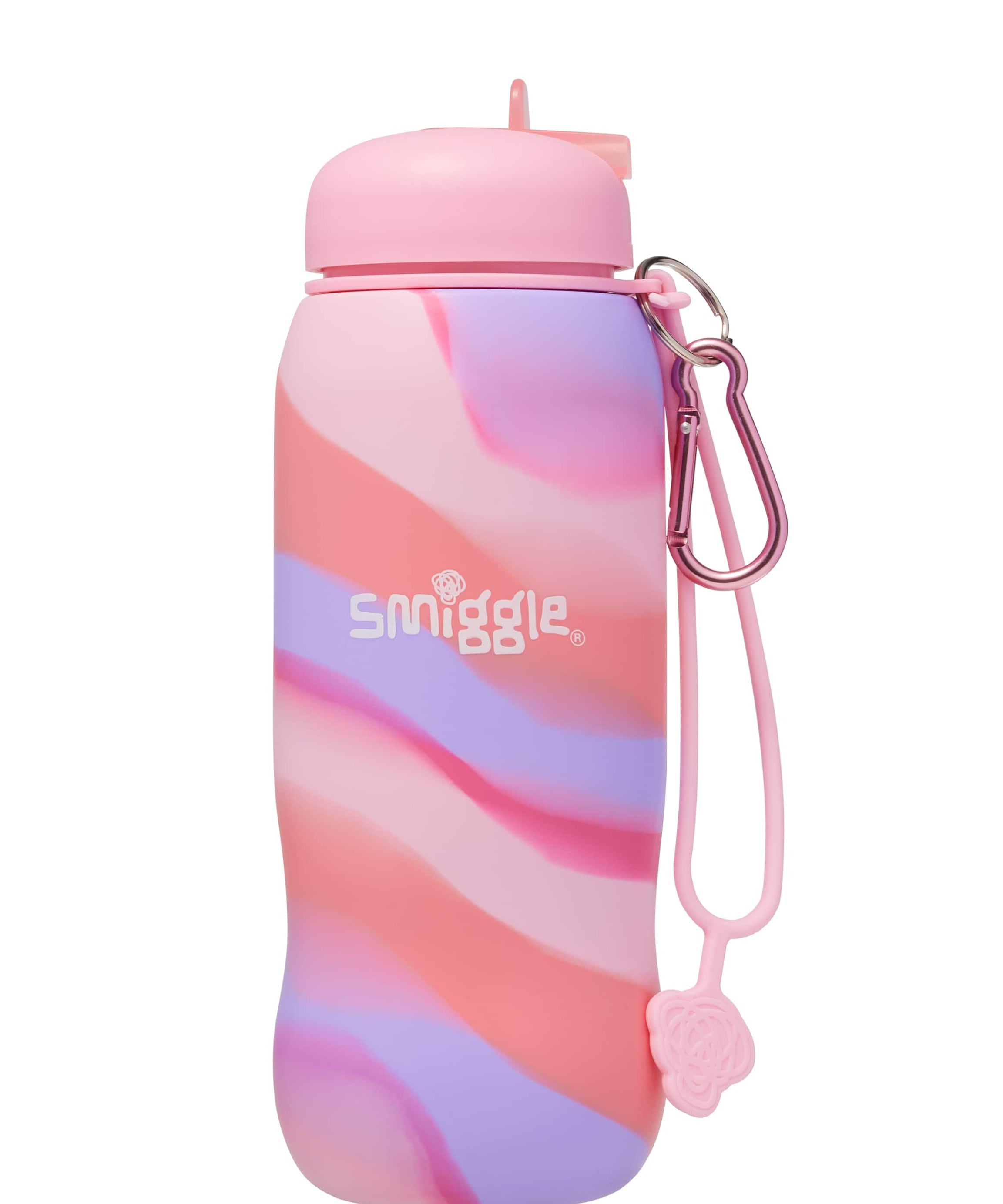 Smiggle - زجاجة ماء سيليكون قابلة للطي خالية من BPA بسعة 630ML Surreal