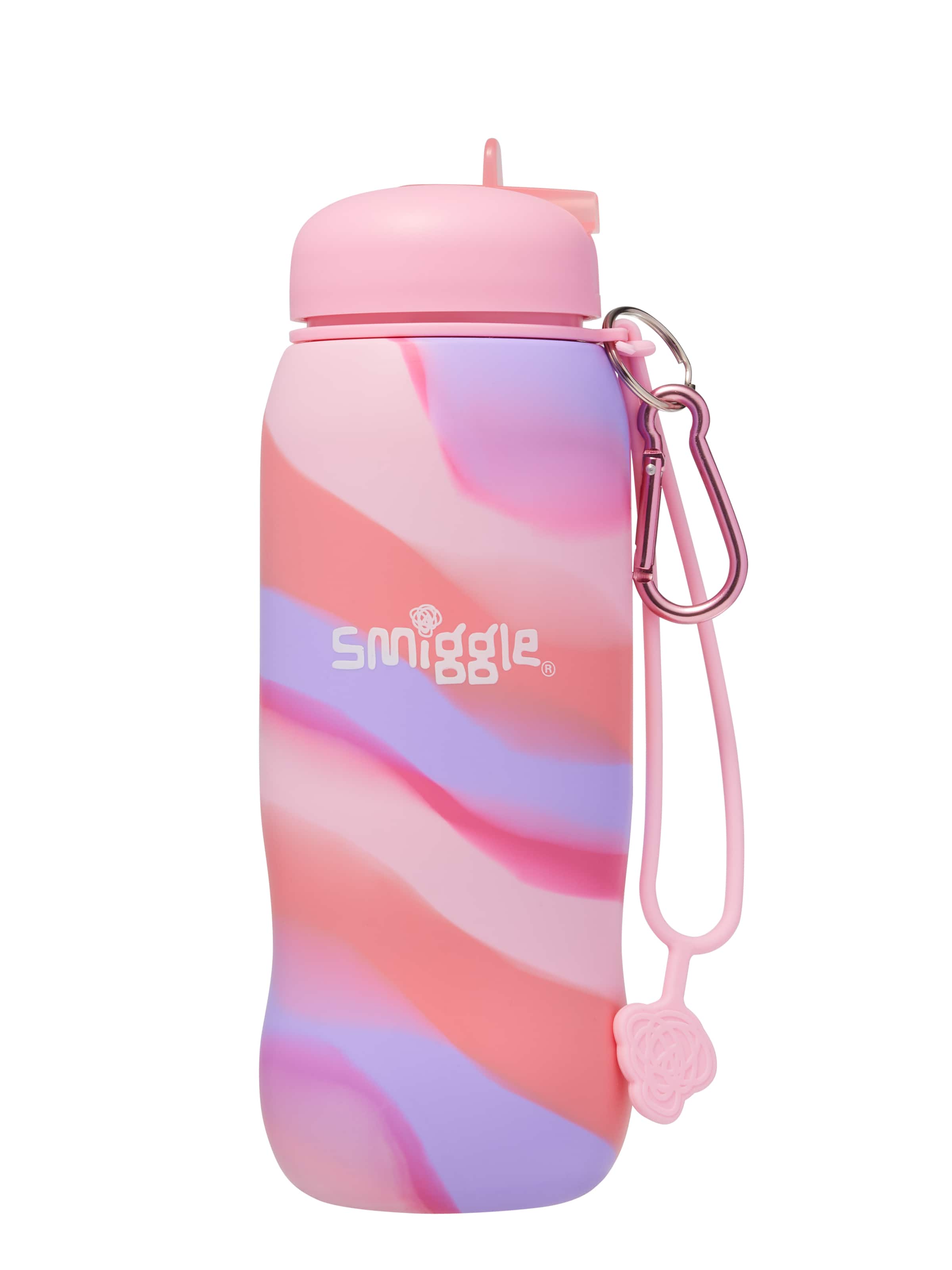 Smiggle - زجاجة ماء سيليكون قابلة للطي خالية من BPA بسعة 630ML Surreal