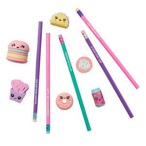 Smiggle - Tatlı Yemekler Silgi ve Kalem Seti