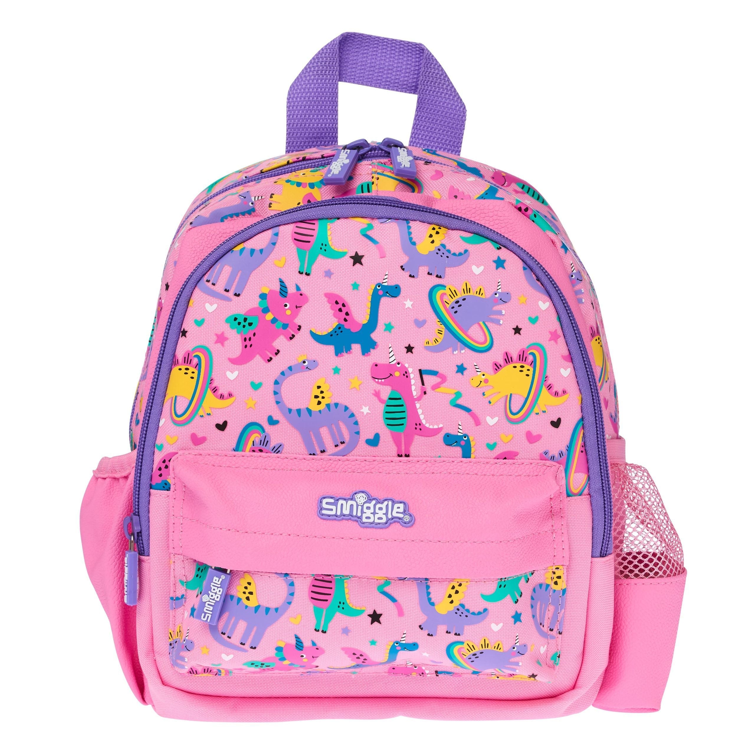 Smiggle - Up & Down Minik Dinossi Özel Tasarım Pembe Sırt Çantası