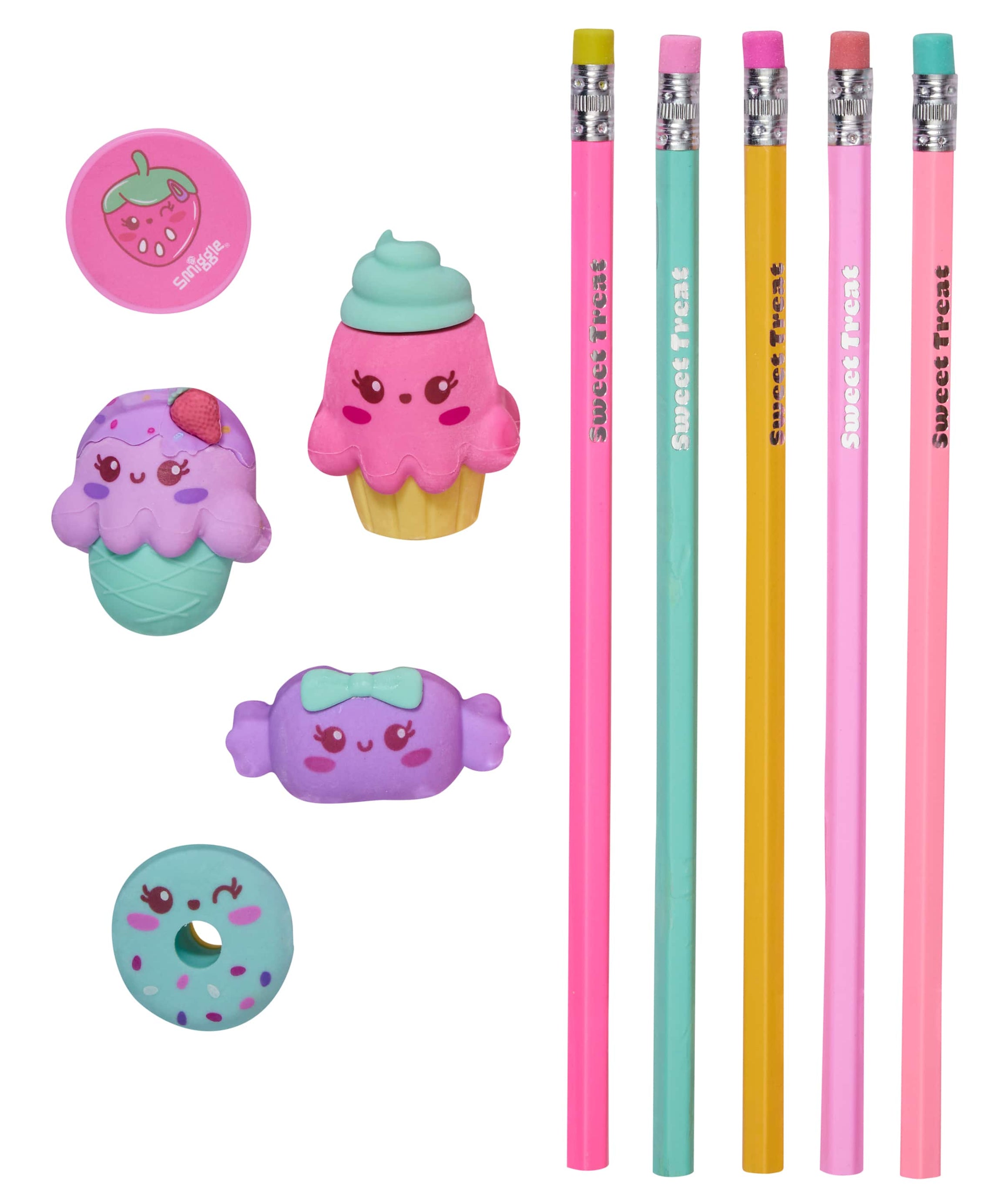 Smiggle - مجموعة علبة قلم ممحاة Vision