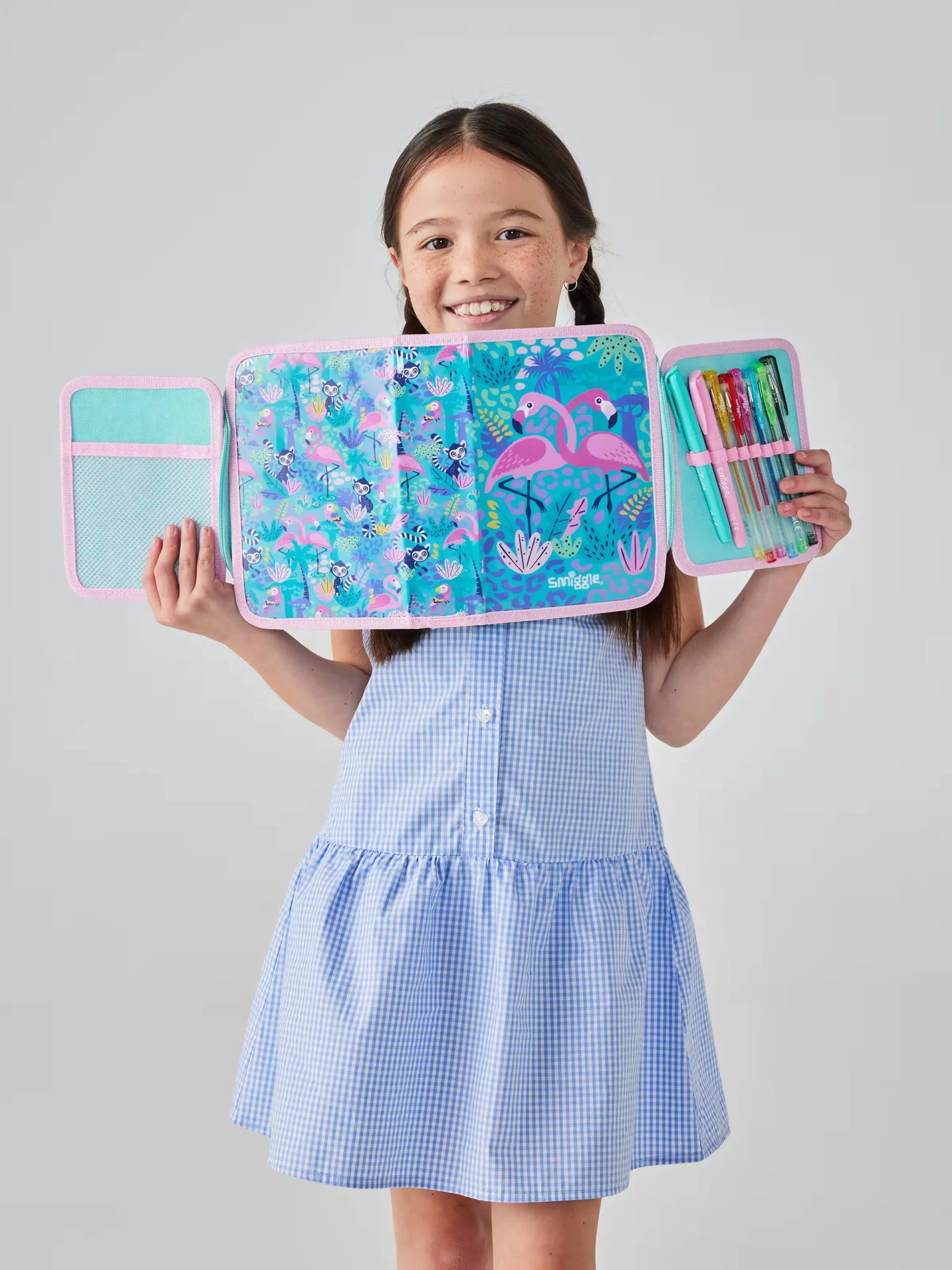 Smiggle - Wild Side  Flamingo Kalem Kutusu ve Kırtasiye Seti