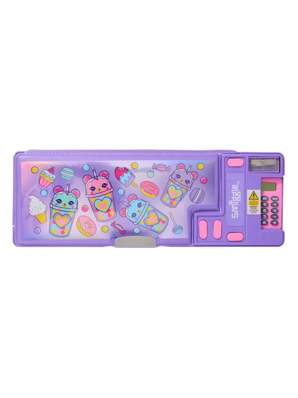 Smiggle - Wonder World Tatlı Atıştırmalıklar Hesap Makineli Pop Out Otomatik Kalem Kutusu