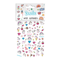Snails -Çocuk  Tırnak Sticker Seti - Unicorn Rainbow